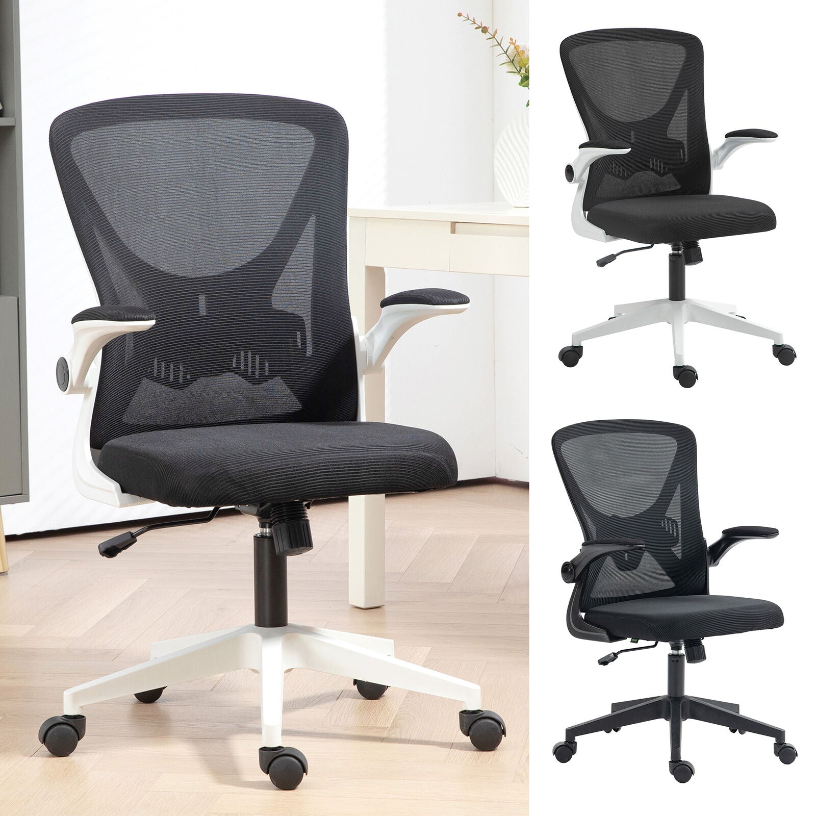  Chair with Flip-up Armrests Lumbar Back Support