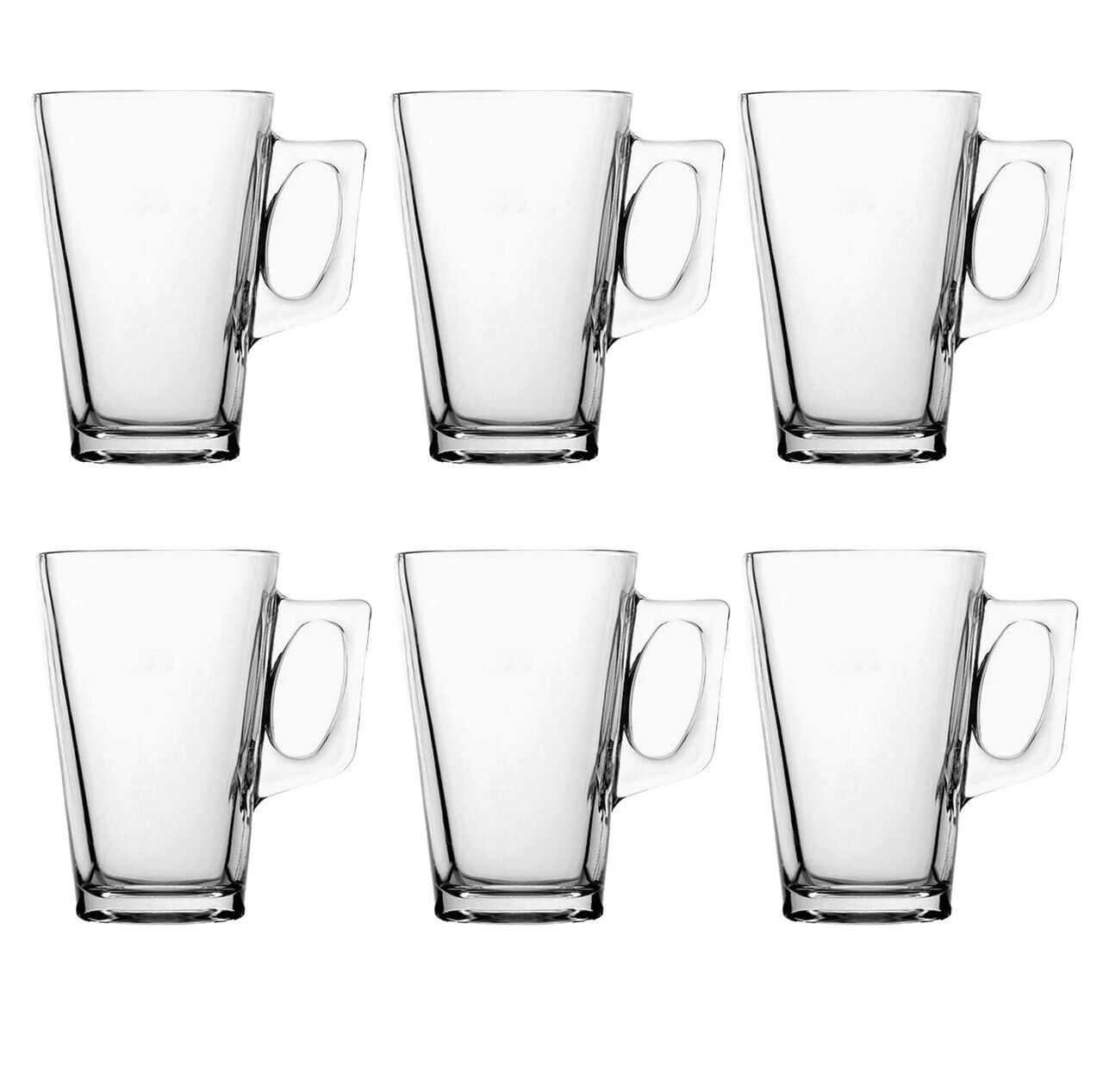 6 X Latte Coffee Glasses Cappuccino Lattes Tea Glass Cups Hot Drink Mugs