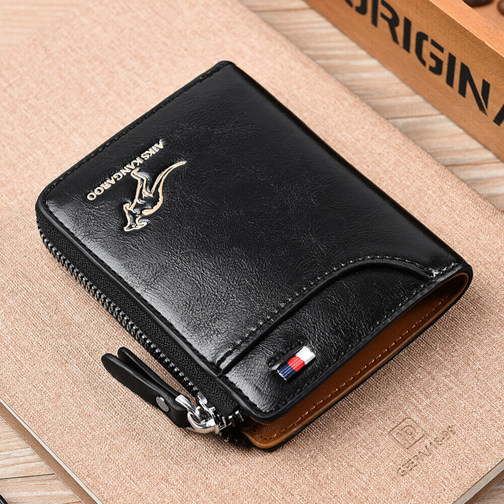 RFID Men's Leather Wallet Blocking Card Holder Case Anti-Theft Clutch Short