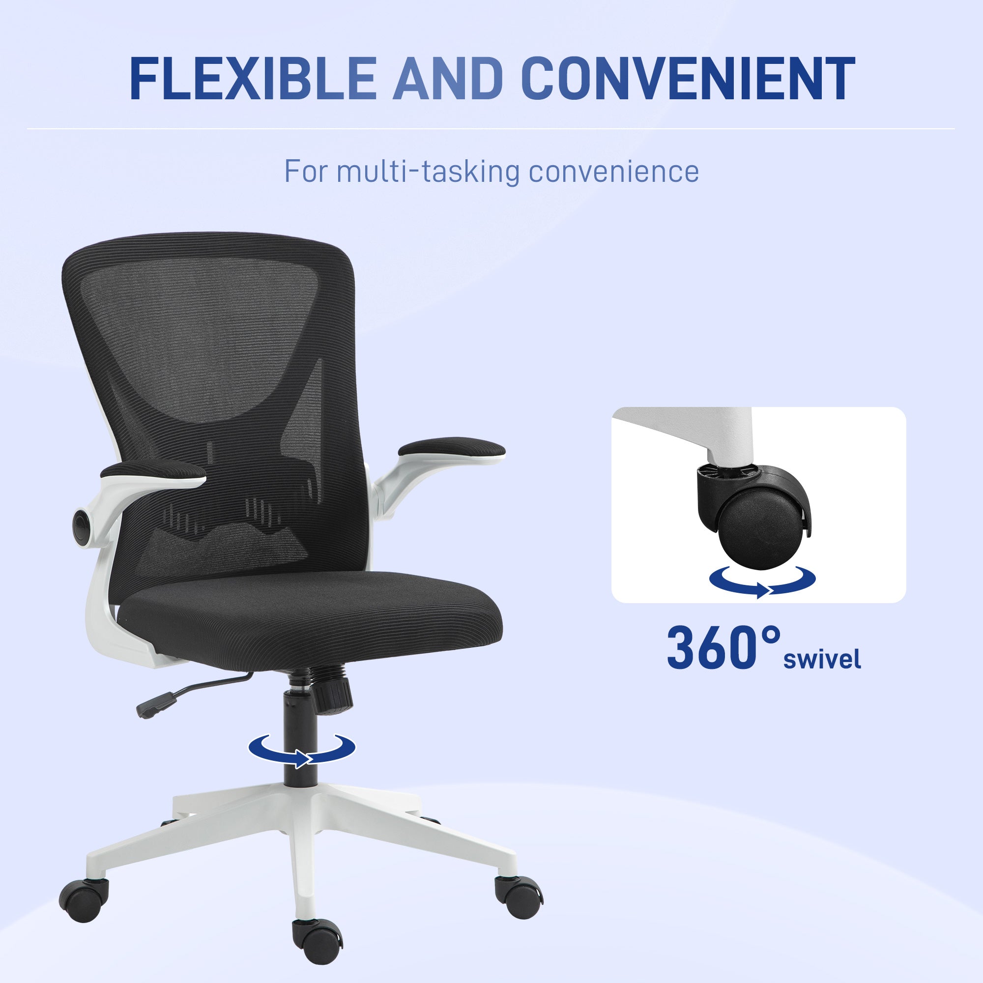  Chair with Flip-up Armrests Lumbar Back Support