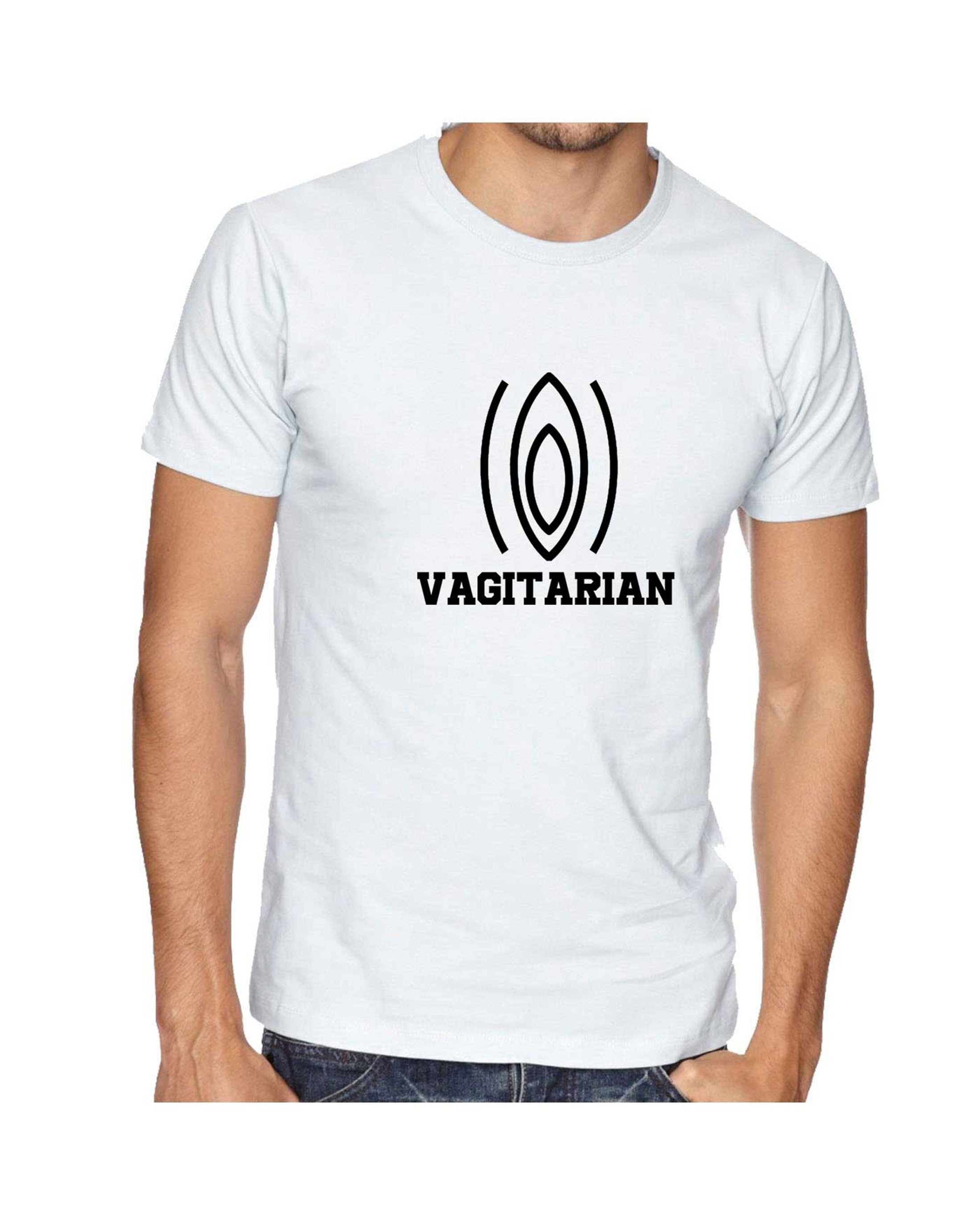 Vagitarian Tee Shir tShirt T Shirt Top Funny Vegan Anti Animal Plant Bases Gift for Vegetable Naught Humor unisex present