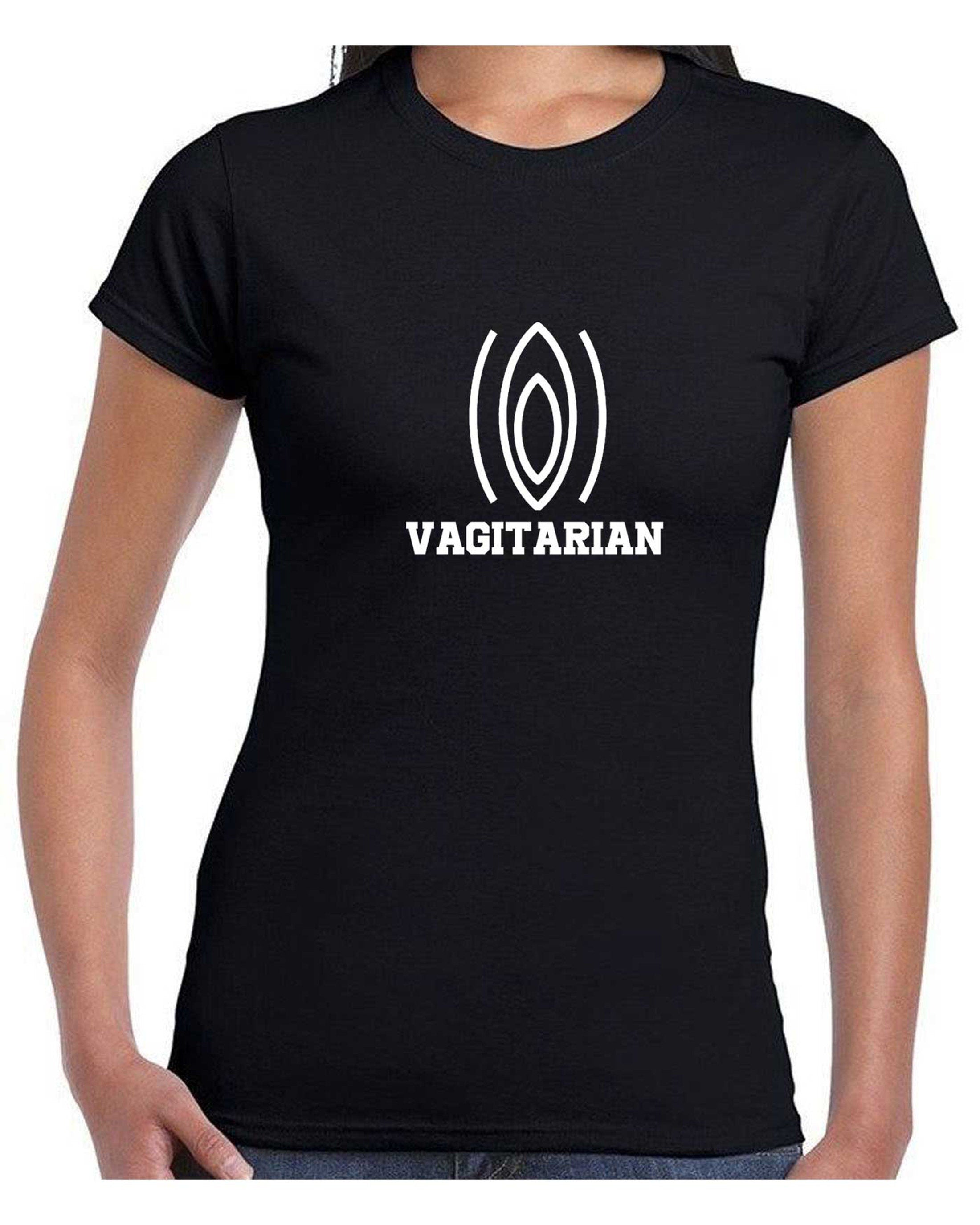 Vagitarian Tee Shir tShirt T Shirt Top Funny Vegan Anti Animal Plant Bases Gift for Vegetable Naught Humor unisex present