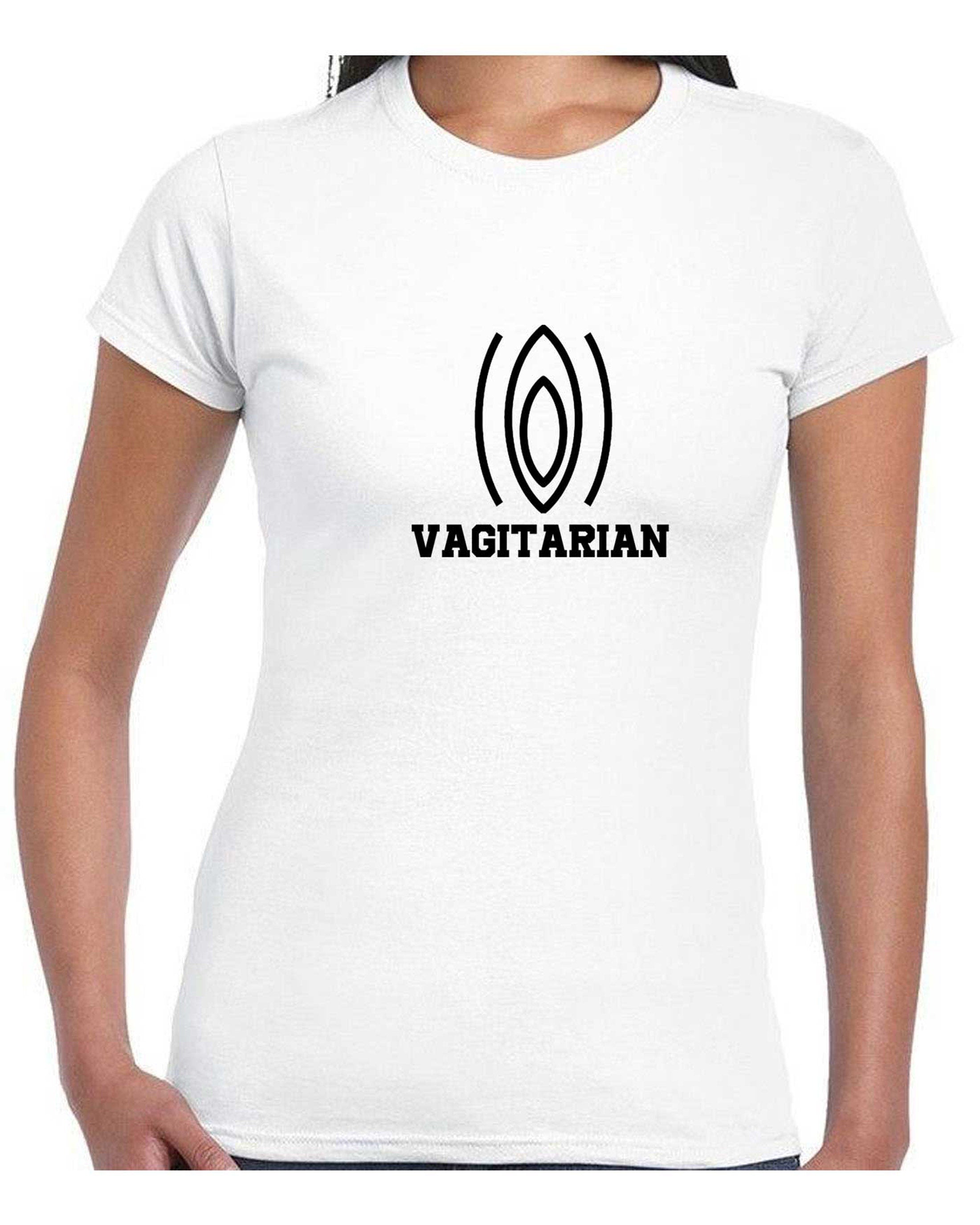 Vagitarian Tee Shir tShirt T Shirt Top Funny Vegan Anti Animal Plant Bases Gift for Vegetable Naught Humor unisex present