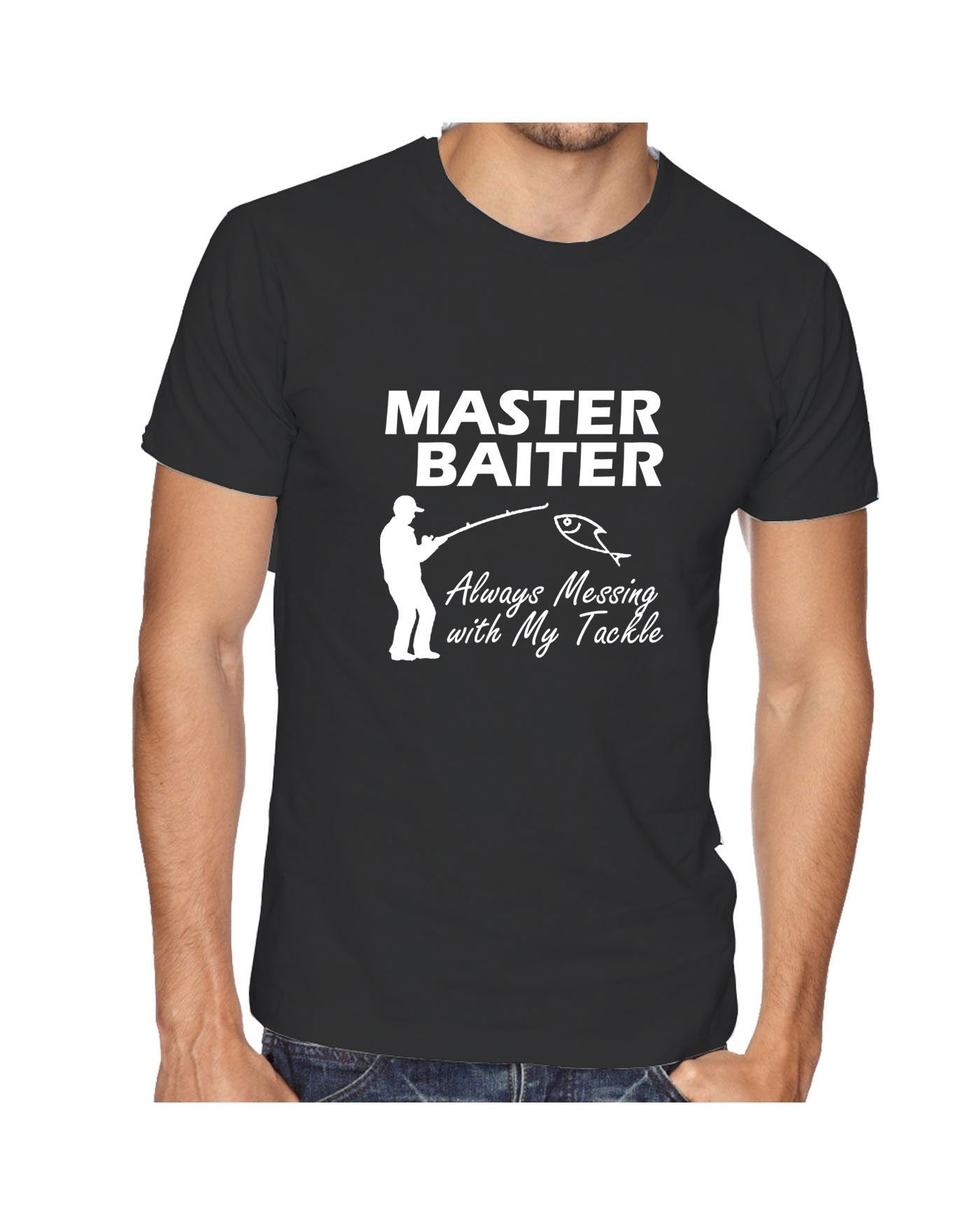 Master Baiter Funny Fishing T Shirt T-shirt Tee shirt Tshirt Rude Unisex Novelty Slogan Gift Fishing Lovers Presenr Grandad Dad