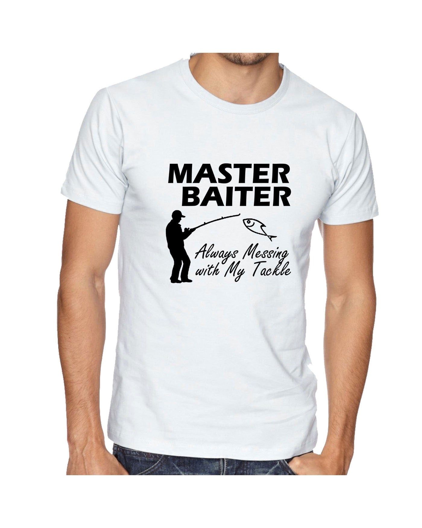 Master Baiter Funny Fishing T Shirt T-shirt Tee shirt Tshirt Rude Unisex Novelty Slogan Gift Fishing Lovers Presenr Grandad Dad