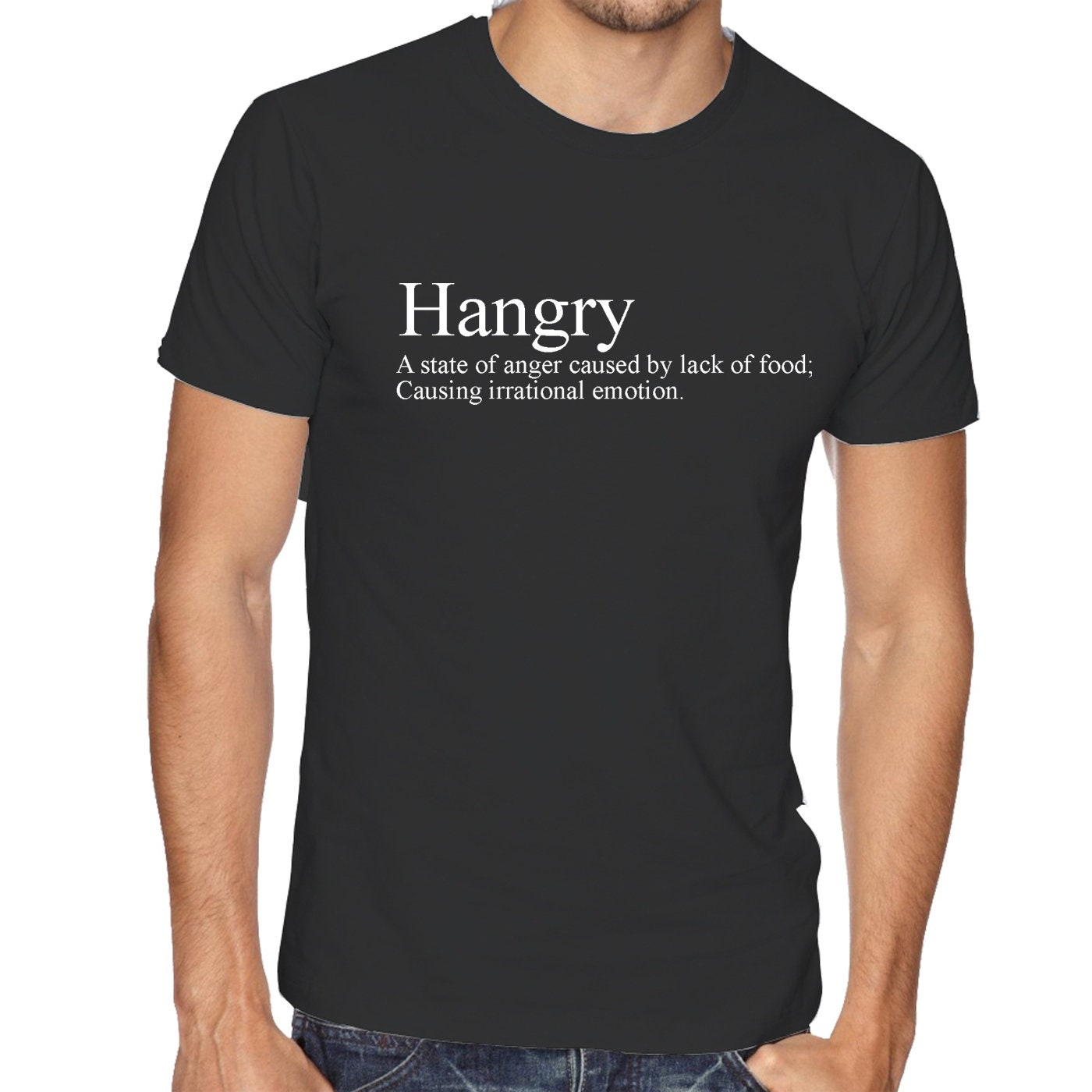 Hangry T Shirt Tshirt T-shirt Tee Shirt Funny Slogan Anger caused by lack of Food irrational emotion Top Hungry and Angry Womens Unisex