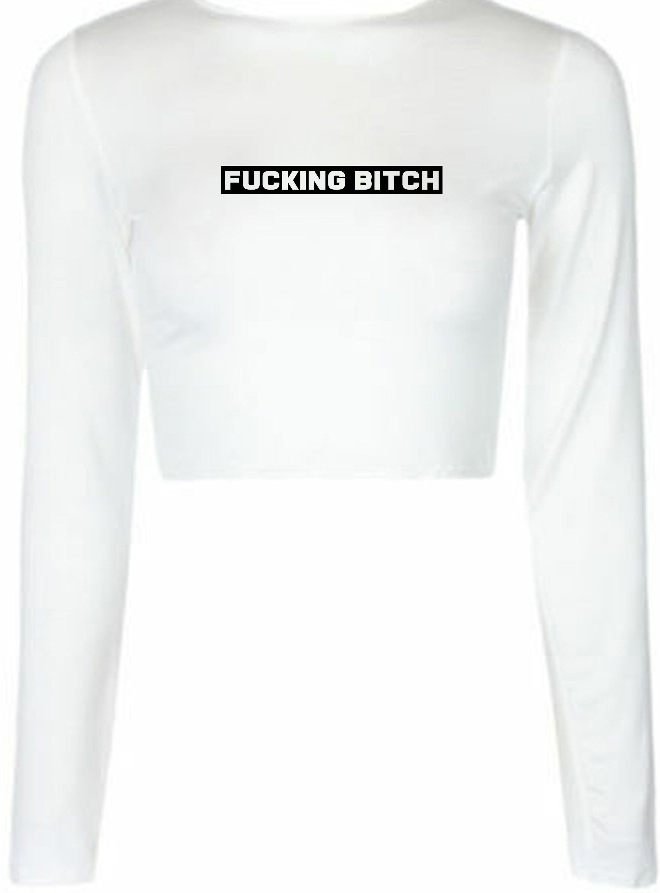 Fu**ing Bitch Funny Bitch Crop Top Crop-Tops Joke Ladies Womens Rude Sarcastic Humorous Present Top Xmas BFF GF Birthday.