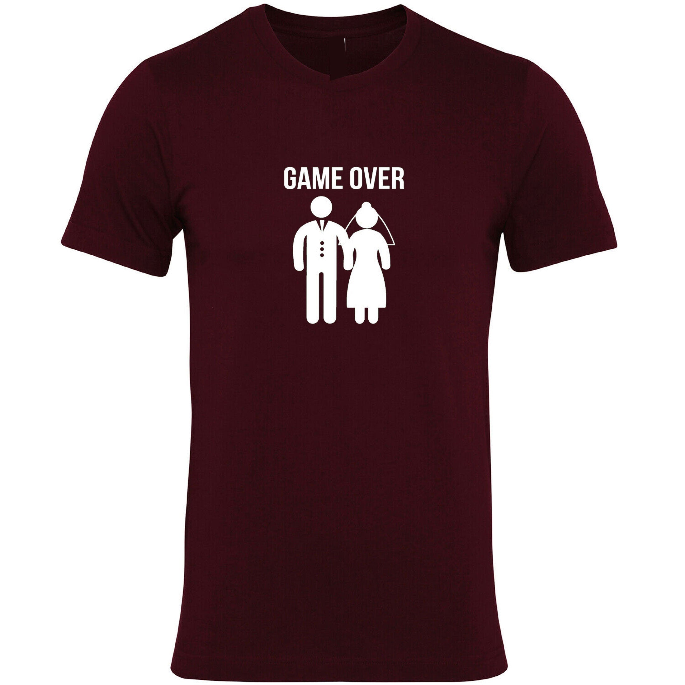 Funny Game Over Tshirt T shirt T-shirt Tee Shirt Gift for Newly Married Couple Marriage Wedding Wife Husband Joke Idea Present