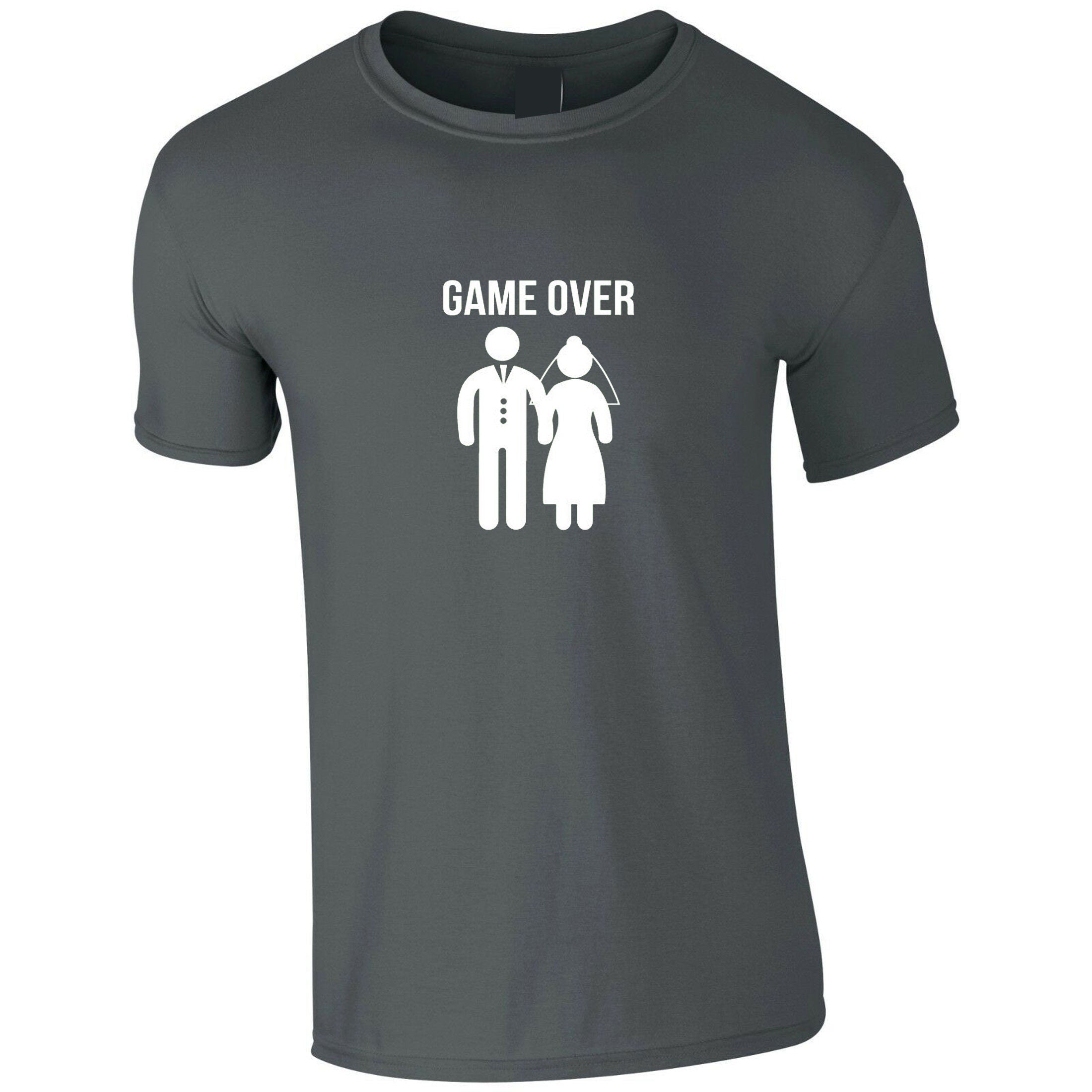 Funny Game Over Tshirt T shirt T-shirt Tee Shirt Gift for Newly Married Couple Marriage Wedding Wife Husband Joke Idea Present