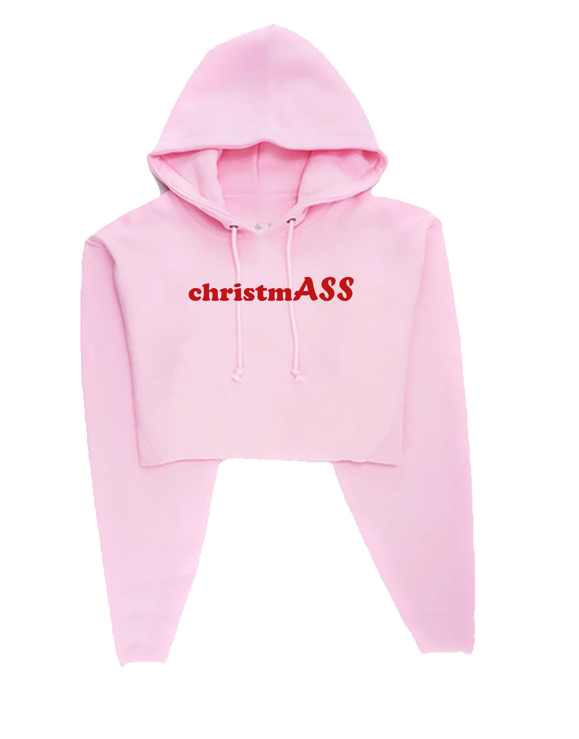 ChristmASS Crop Tops Hoodie Crop-Tops Hoody Hood Funny Xmas Top Naughty Idea Unisex Ladies Womens Present Slogan Joke Humorous Present