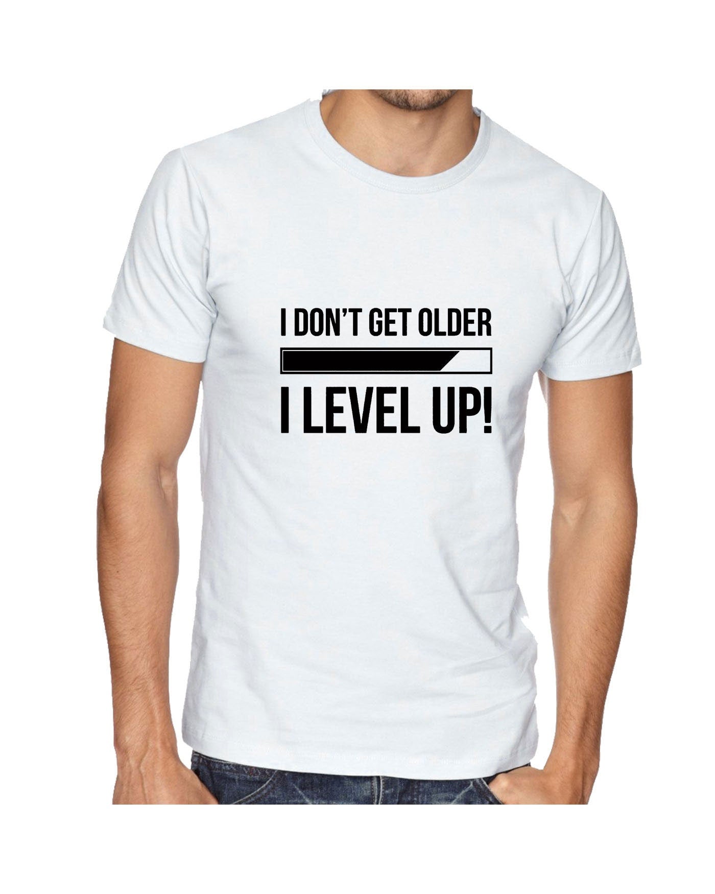 I Don't Get older I Level Up Funny Tshirt T-shirt T shirt Tee Shirt Birthday Gift Brother Sister Gamer Friend Christmas Eid Game Lover Joke