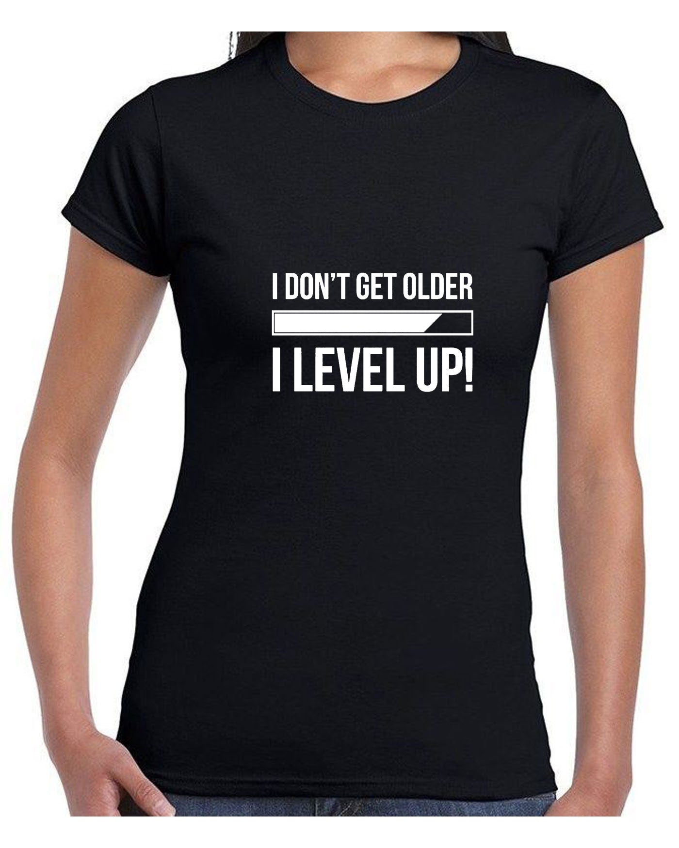 I Don't Get older I Level Up Funny Tshirt T-shirt T shirt Tee Shirt Birthday Gift Brother Sister Gamer Friend Christmas Eid Game Lover Joke