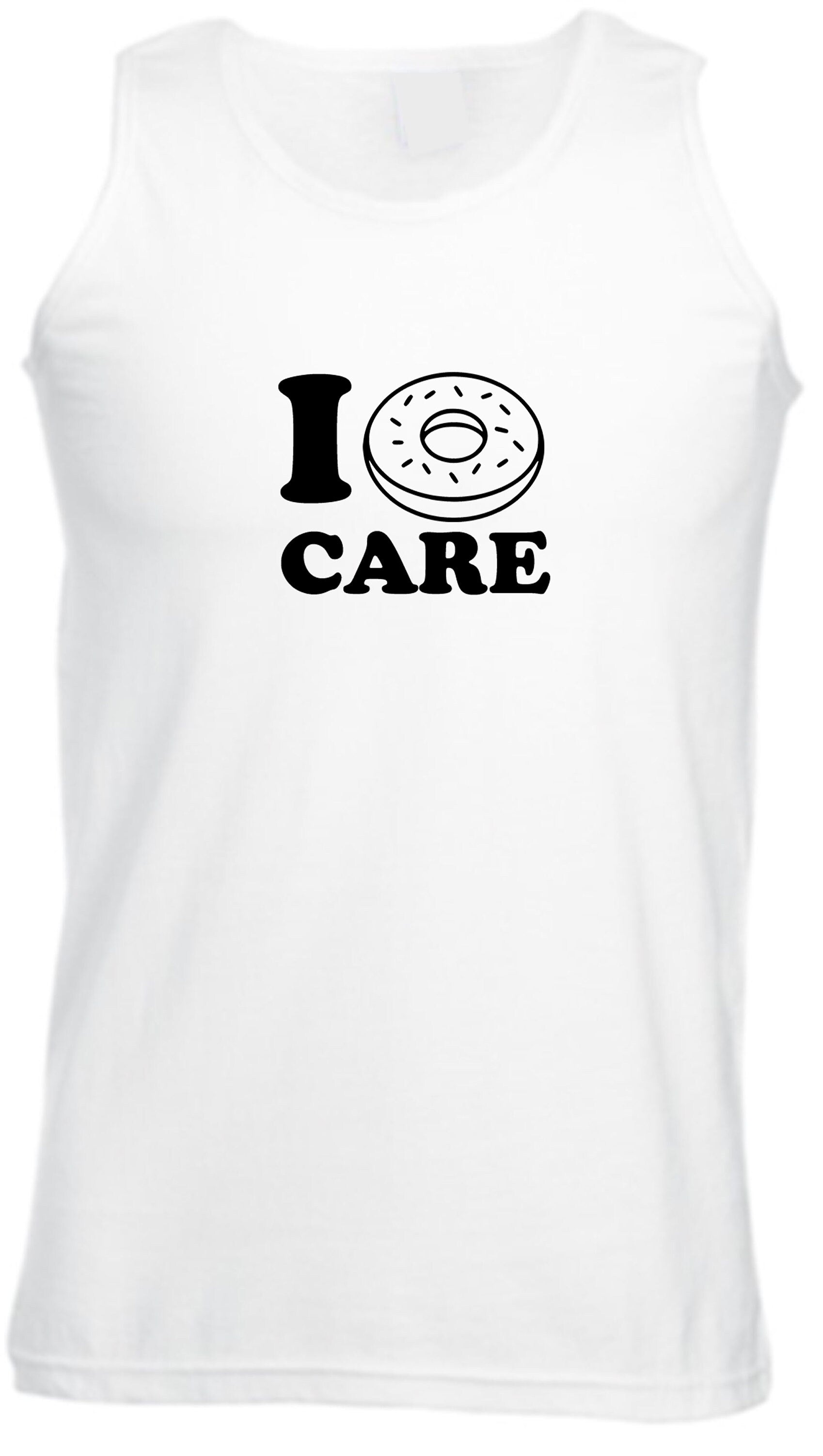 I Don't Care Joke Valentines Donut Lover Funny Vest Vests Gym Workout Top tank Mens Exercise Ladies Gift Womens Unisex Joke Christmas Top