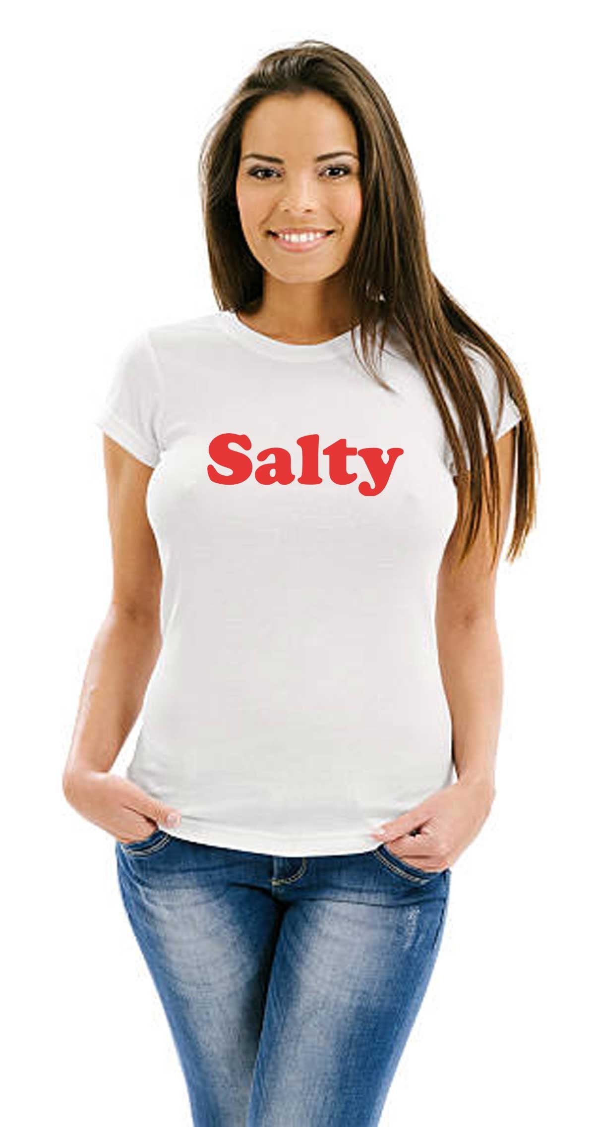 Salty Womens Ladies Funny T shirt T-shirt Tshirt Tee Shirt Birthday Christmas Gift Top Slogan Swimming Sea