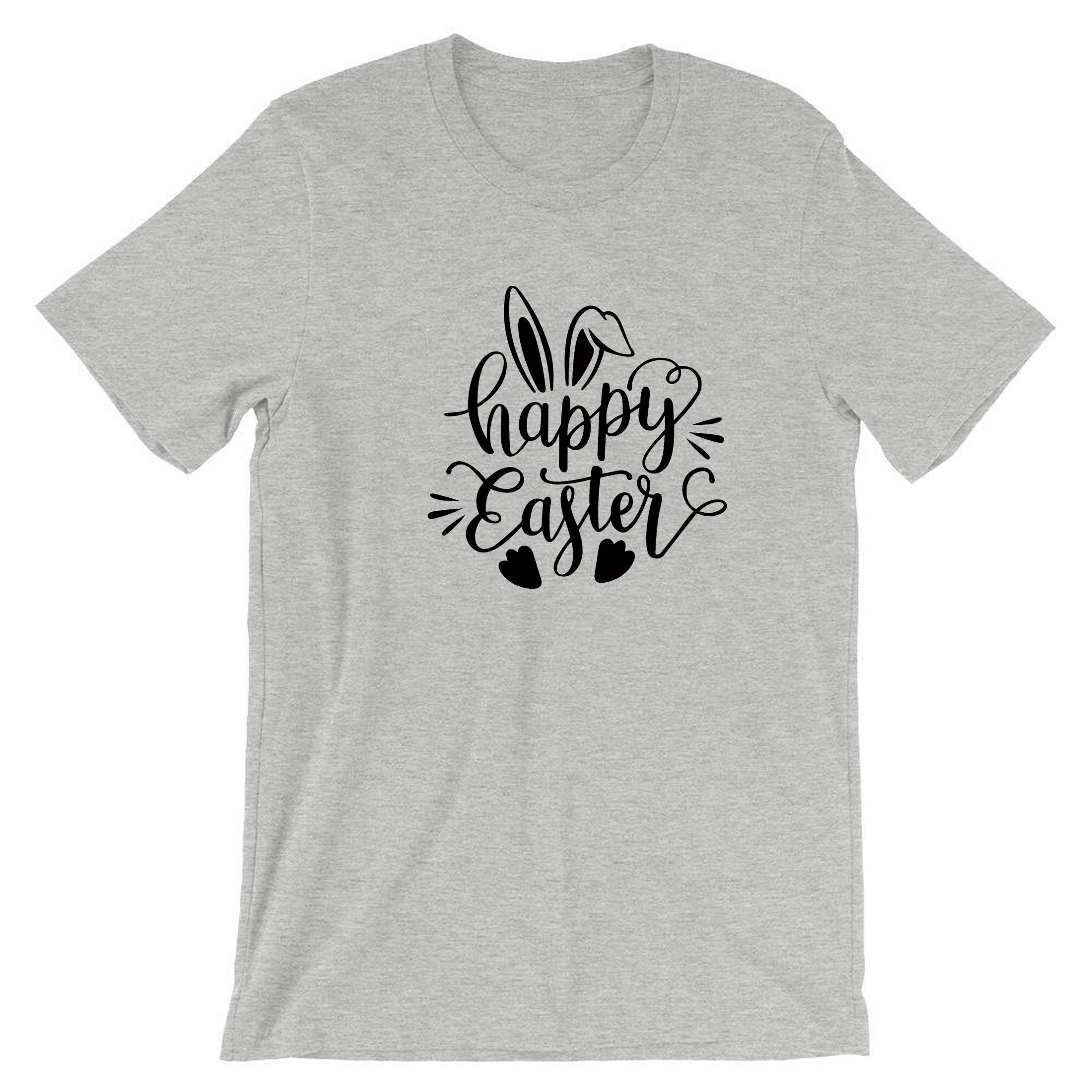 Happy Easter T-shirt T shirt Tshirt Tee Shirt Hare Rabbit Paws Bunny Ears Novelty Woman Gift Funny Top Unisex mens Ladies Present