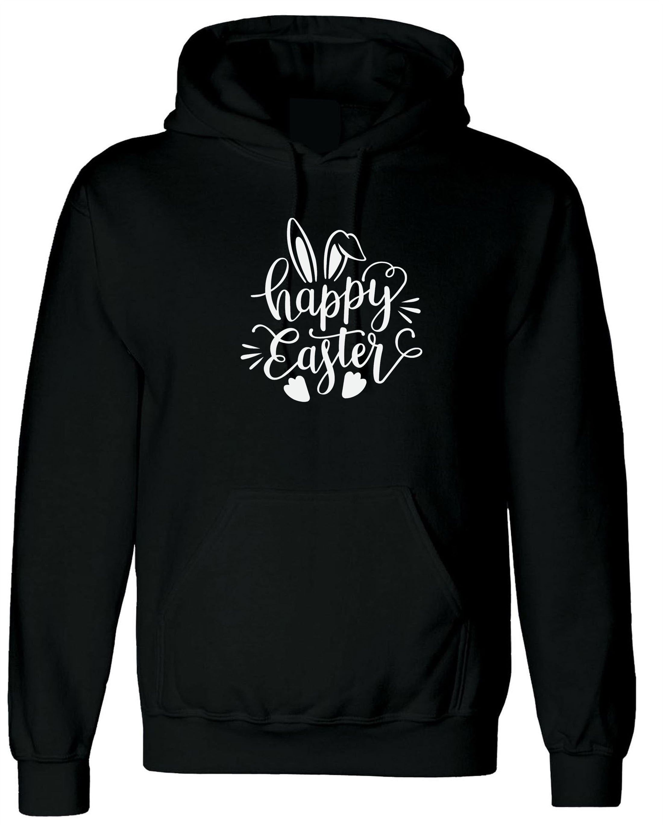 Happy Easter Hoodie Hoody Hood Hooded Hare Rabbit Paws Bunny Ears Novelty Woman Gift Funny Top Unisex mens Ladies Present