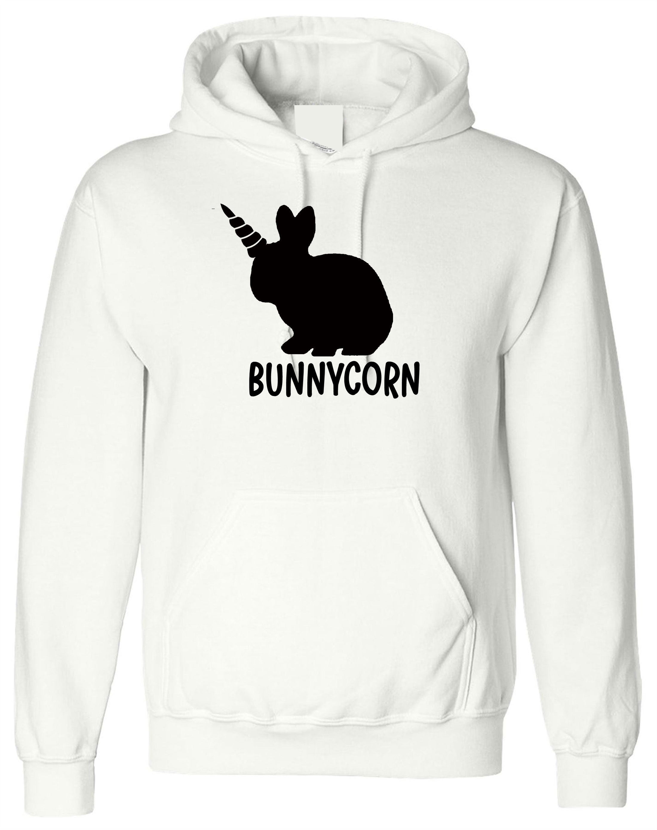 Bunnycorn Hoodie Hoody Hood Hooded UNISEX Funny Unicorn Ladies Womens Gift Easter Bunny Unicorn Easter Gift Hare Rabbit Egg