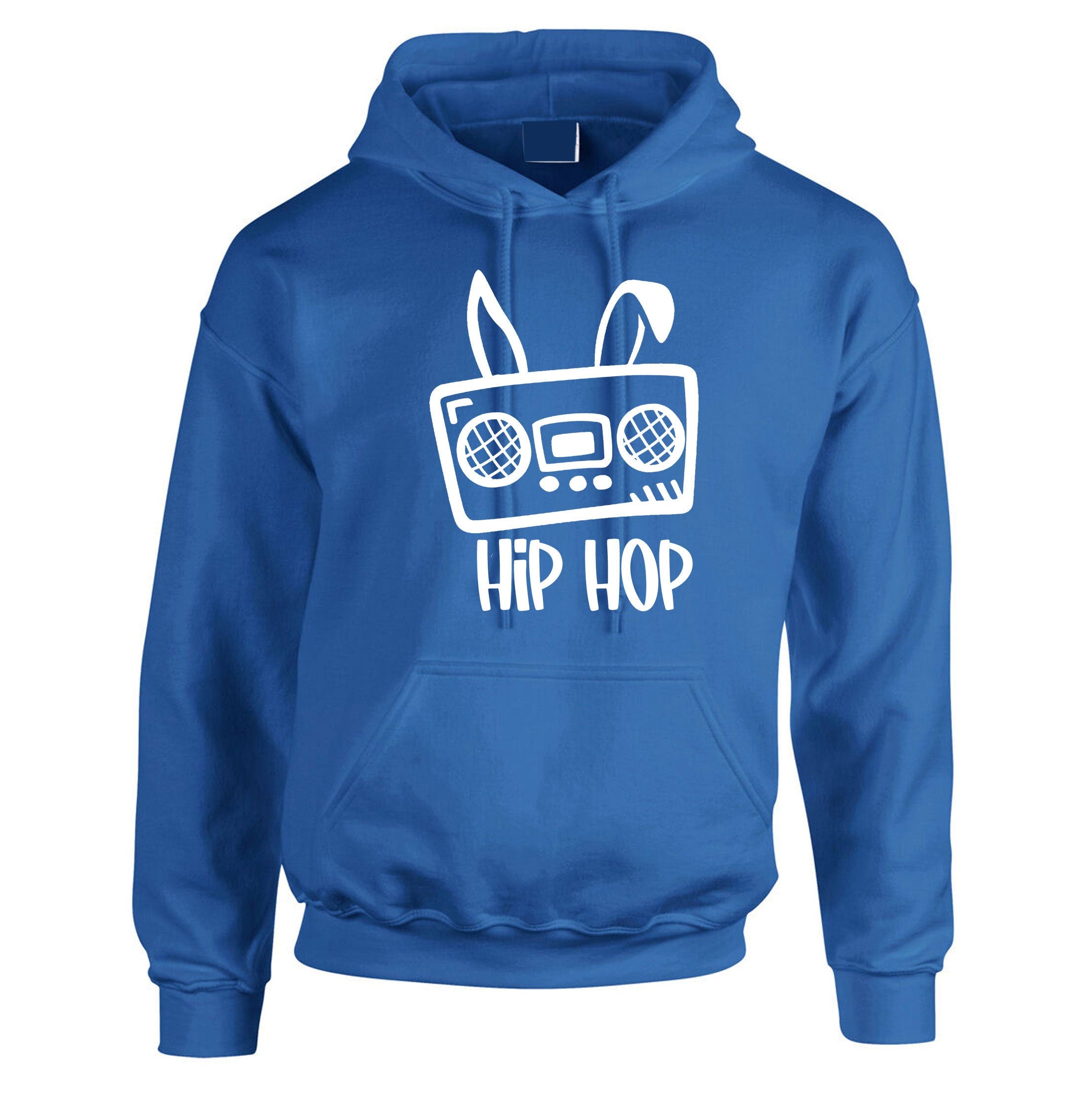 Funny Easter Hoodie Hoody Hood Hooded Hip Hop Be Hoppy Easter Gift for Mens Unisex Womens Ladies Musician Music Lover DJ Bunny Ear