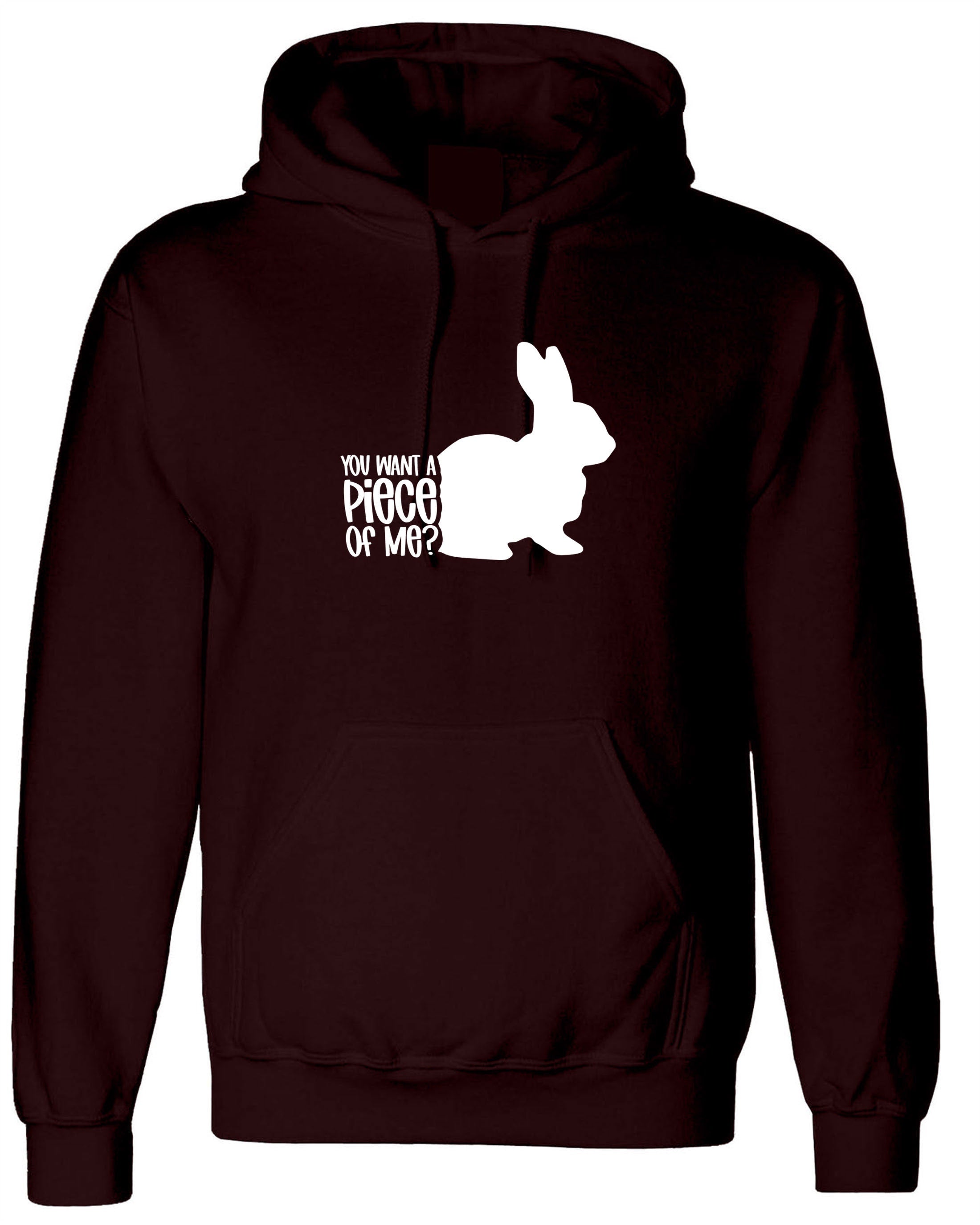 You want a piece of me Funny Bunny Easter Hoodie Hoody Hood Hooded Rabbit Bunny Hare Joke Gift Top Unisex Ladies Womens Mens