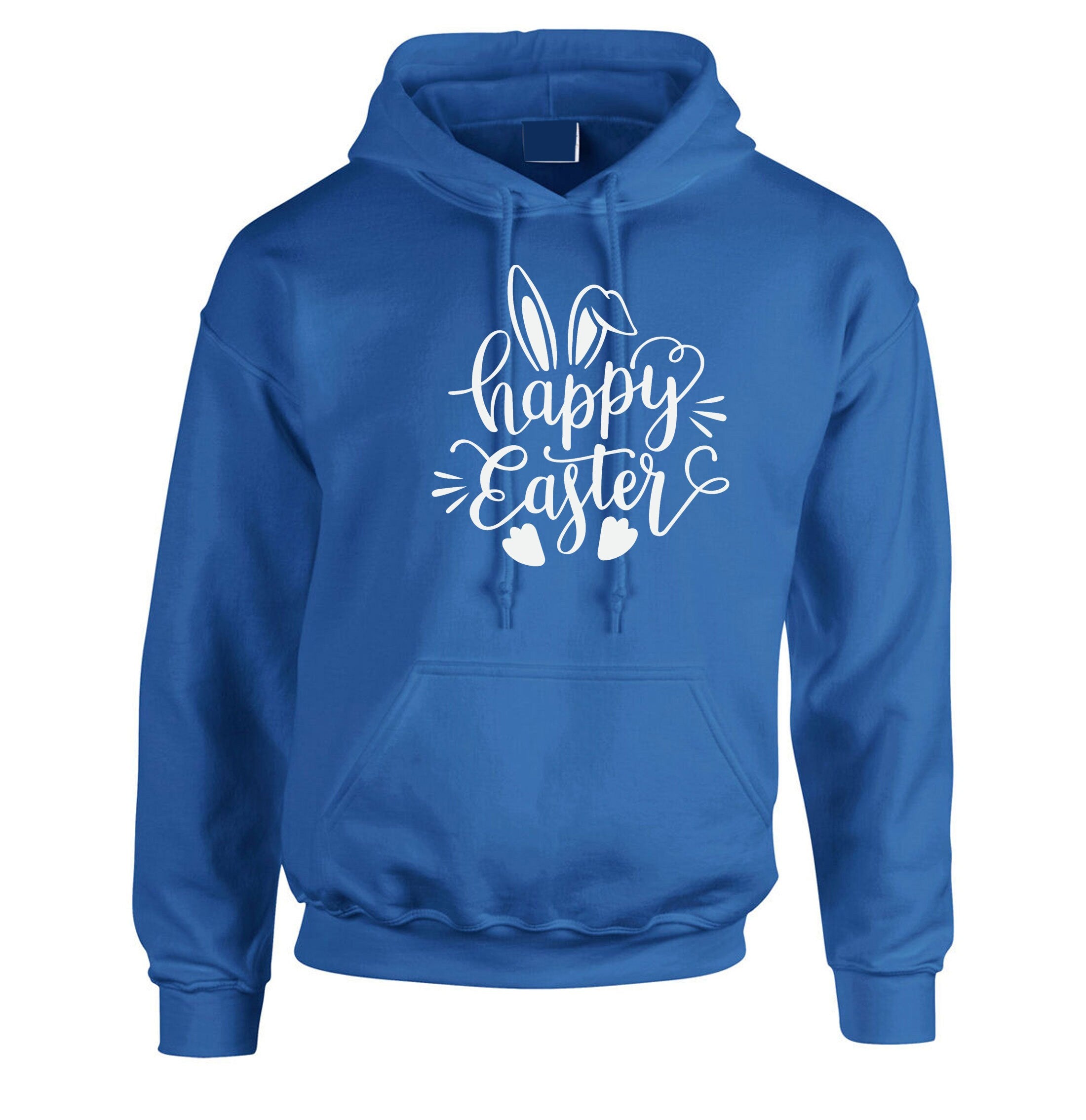 Happy Easter Hoodie Hoody Hood Hooded Hare Rabbit Paws Bunny Ears Novelty Woman Gift Funny Top Unisex mens Ladies Present