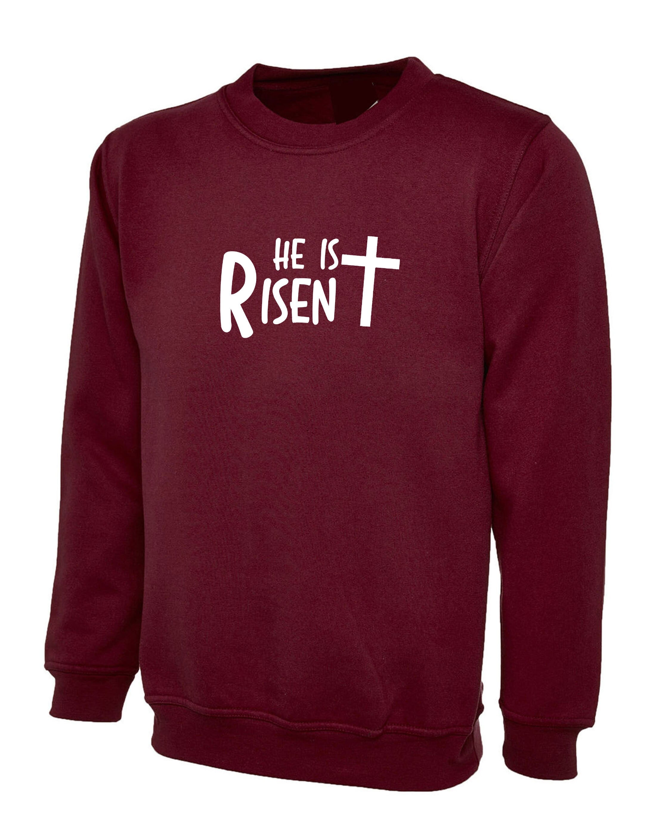 HE is Risen Sweatshirt Jumper Sweater shirt Christian Easter Religious JesusChrist Gift Top Unisex Mens Easter Gift Present Wmens ladies