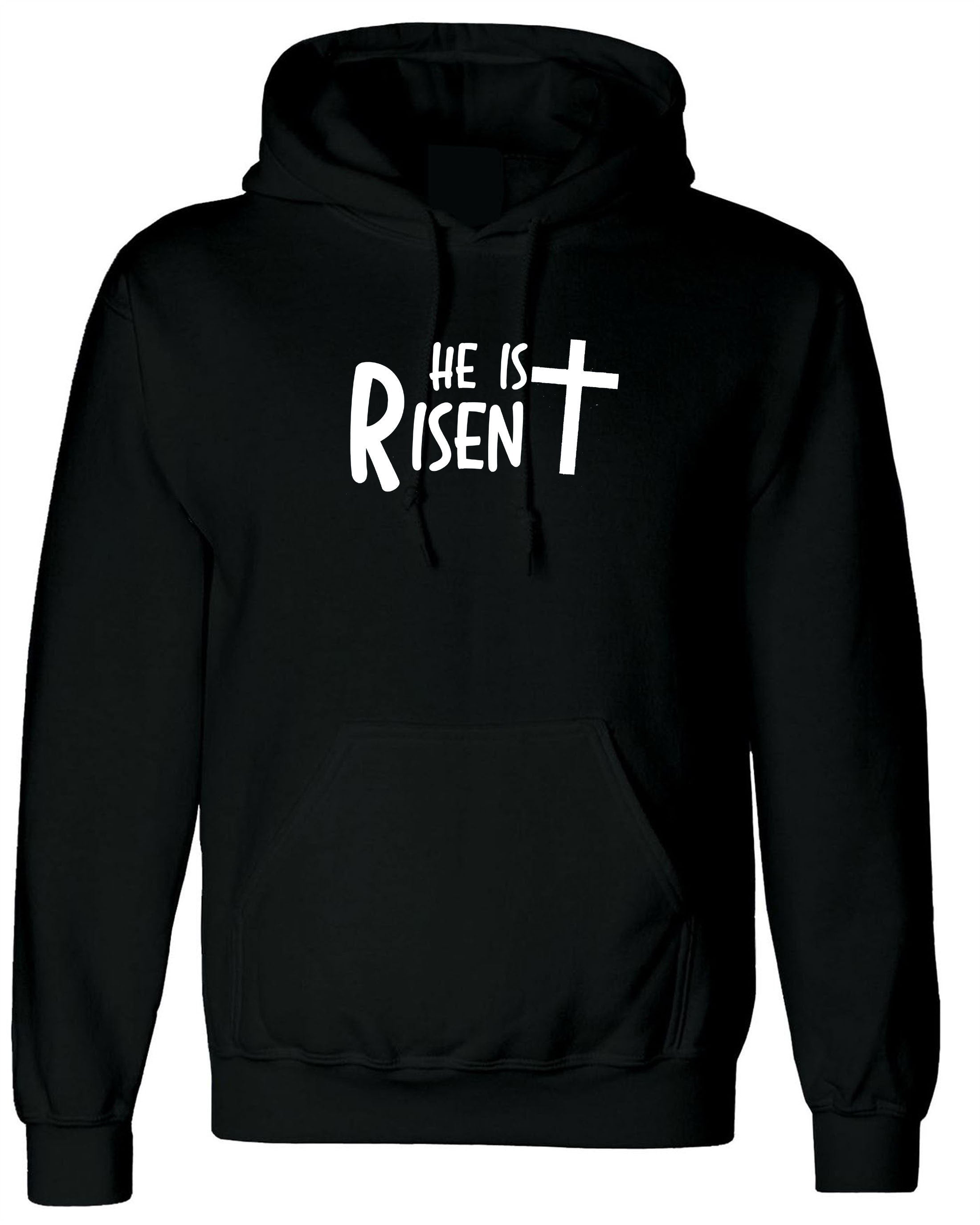 HE is Risen Hoodie Hoody Hood Hooded Christian Easter Religious Jesus Christ Gift Top Unisex Mens Easter Gift Present Wmens ladies