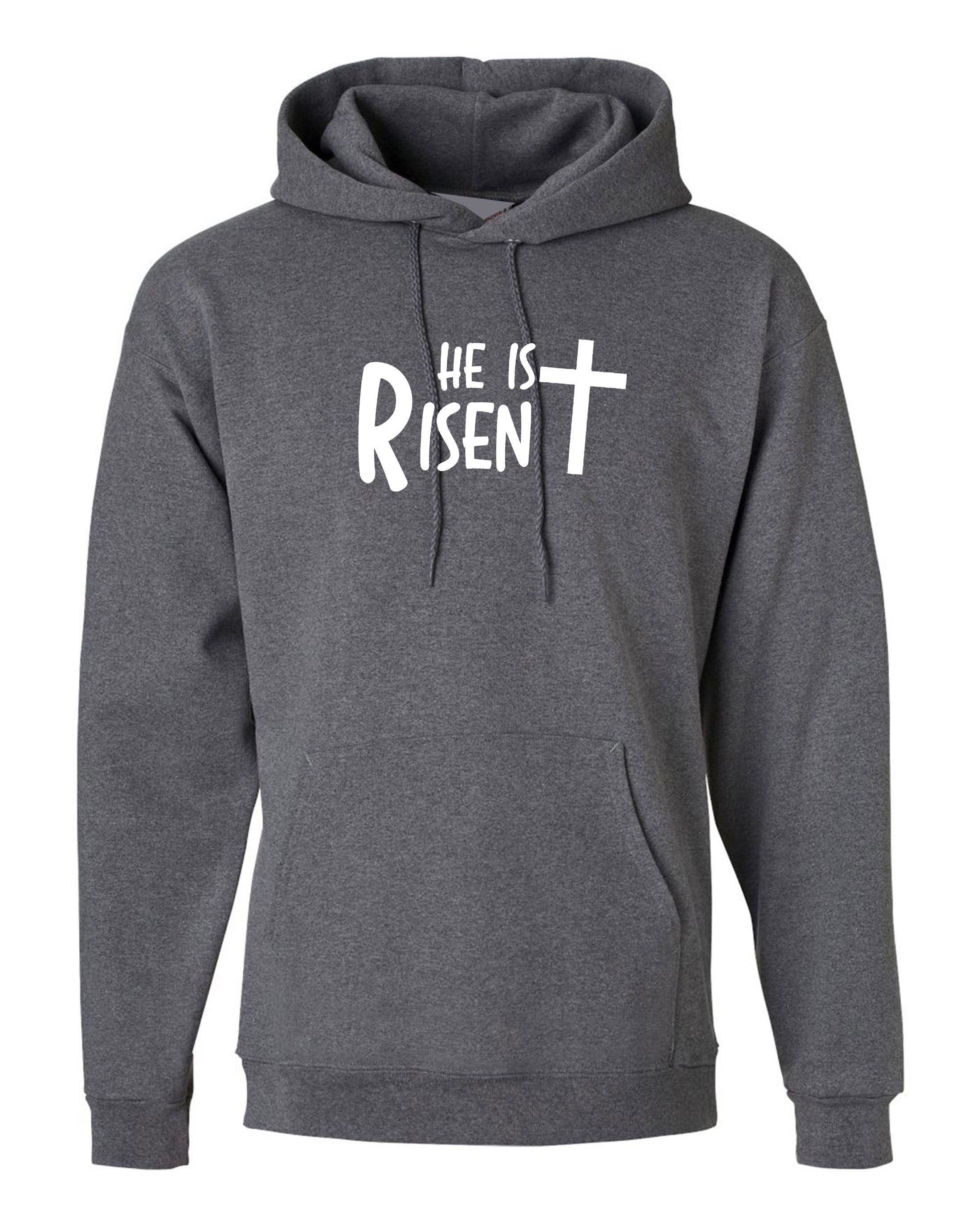 HE is Risen Hoodie Hoody Hood Hooded Christian Easter Religious Jesus Christ Gift Top Unisex Mens Easter Gift Present Wmens ladies