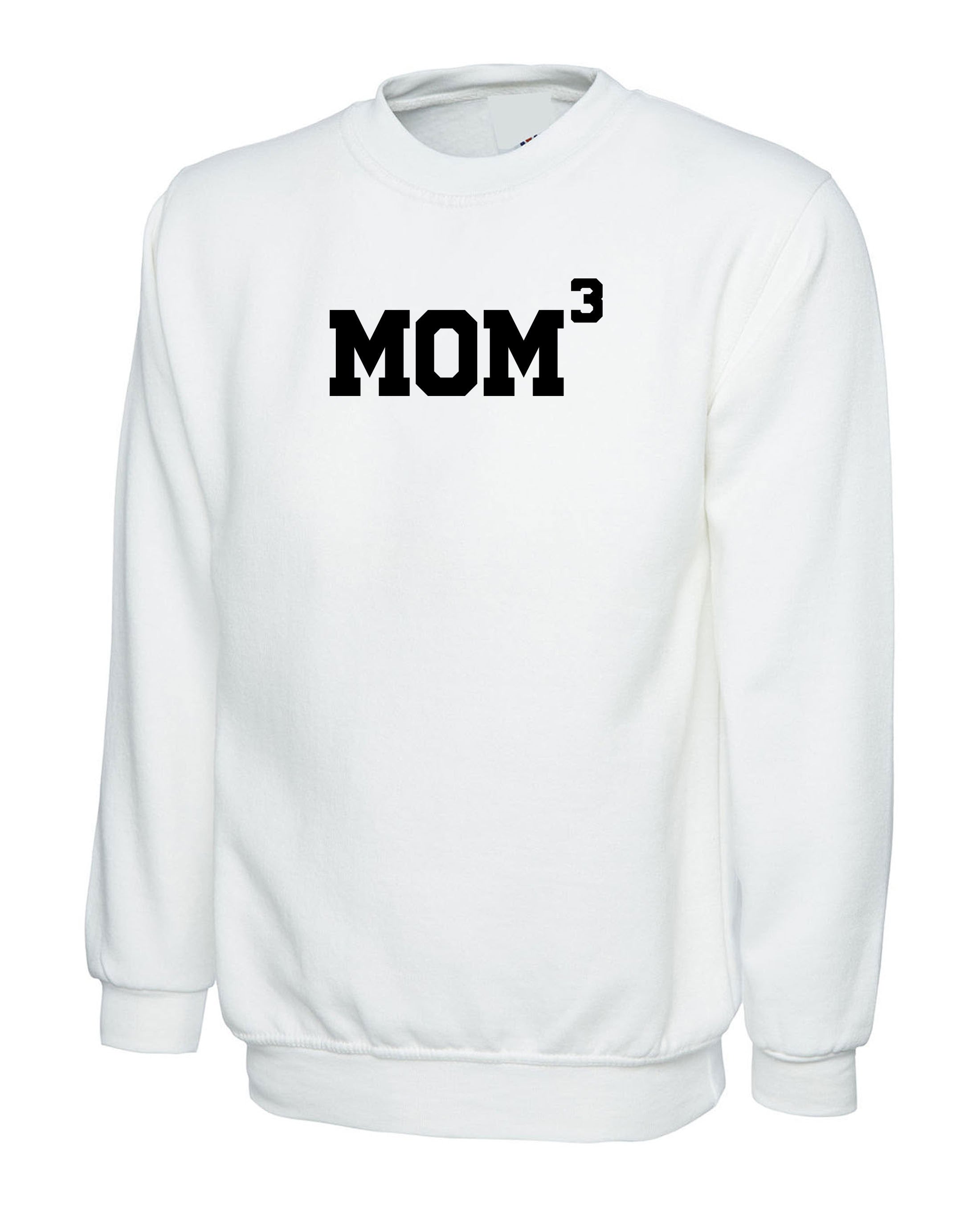 MOM3 Sweatshirt Jumper Sweater Shirt Funny Gift for Mother of 3 Children Birthday Mum Mama Mummy Mommy Xmas