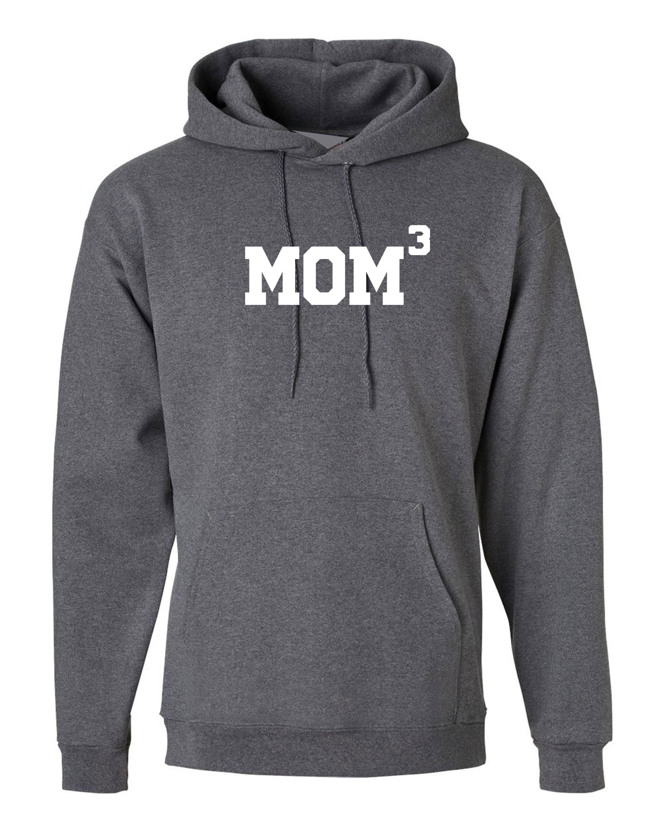 MOM3 Hoodie Hoody Hood Hooded Funny Gift for Mother of 3 Children Birthday Mum Mama Mummy Mommy Xmas