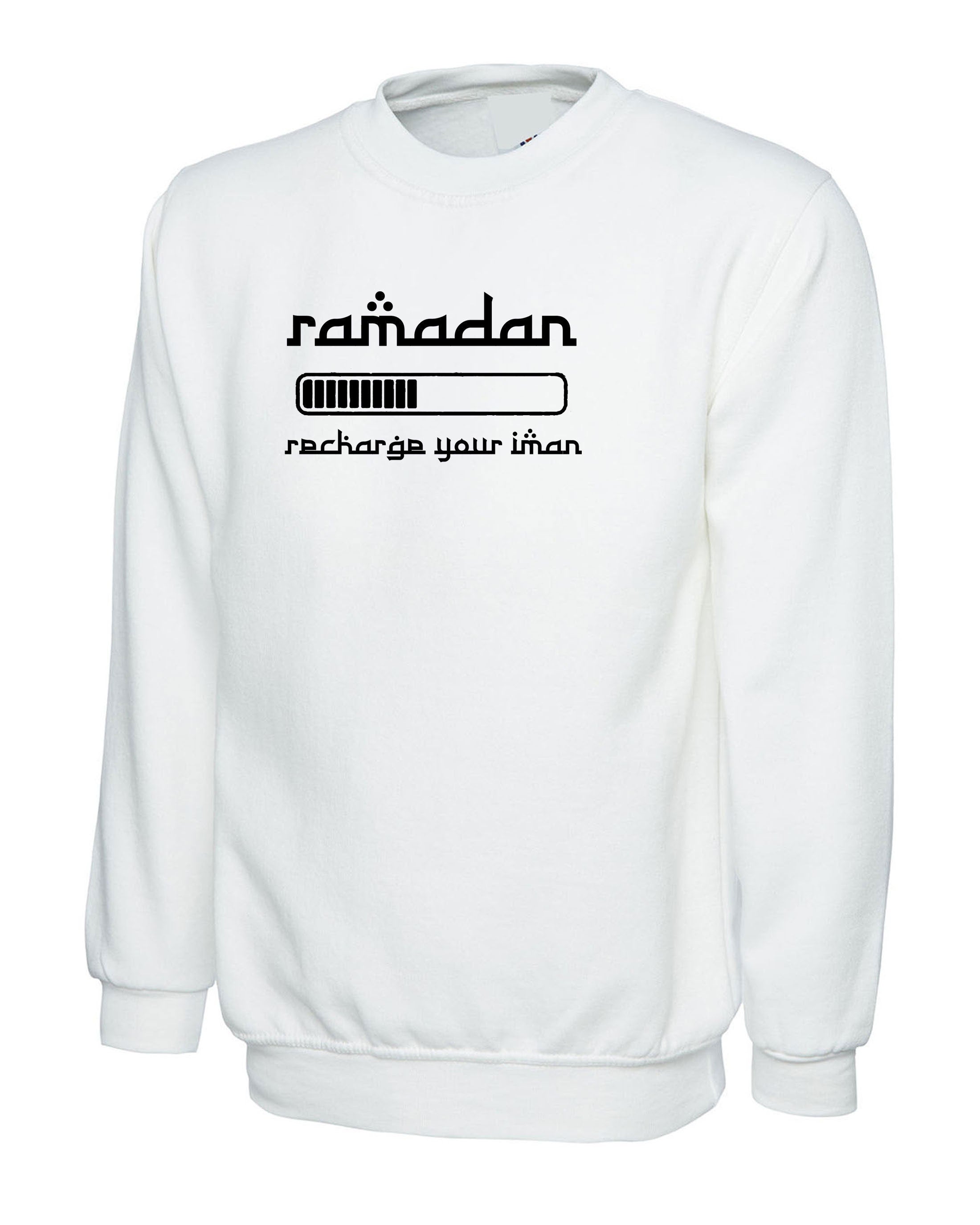 Recharhe Your Iman Ramadan Sweatshirt Jumper Sweater shirt Ramzan Gift Muslims Holy Month Gift Top Prayer, Charity, Forgiveness Unisex