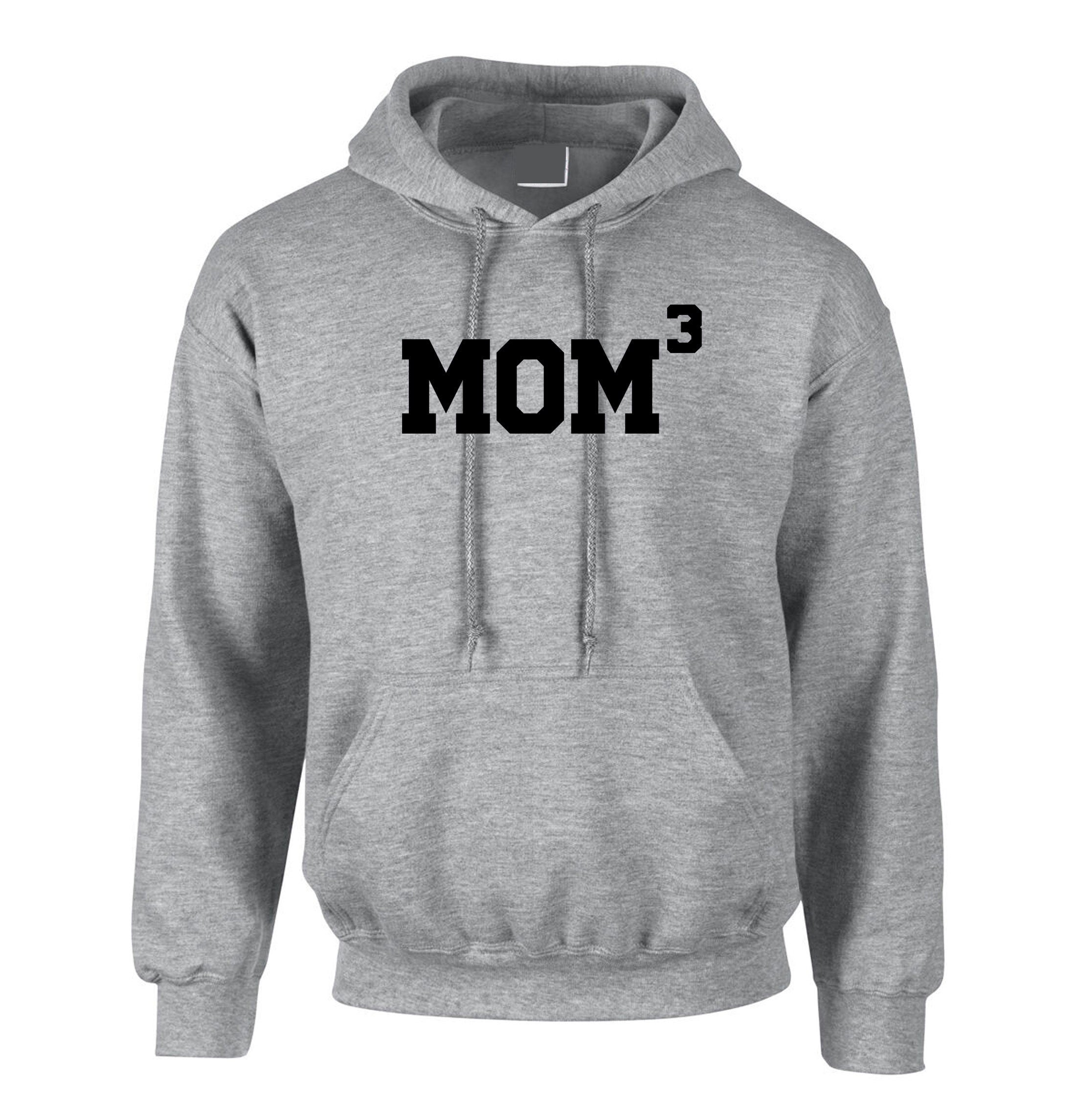 MOM3 Hoodie Hoody Hood Hooded Funny Gift for Mother of 3 Children Birthday Mum Mama Mummy Mommy Xmas