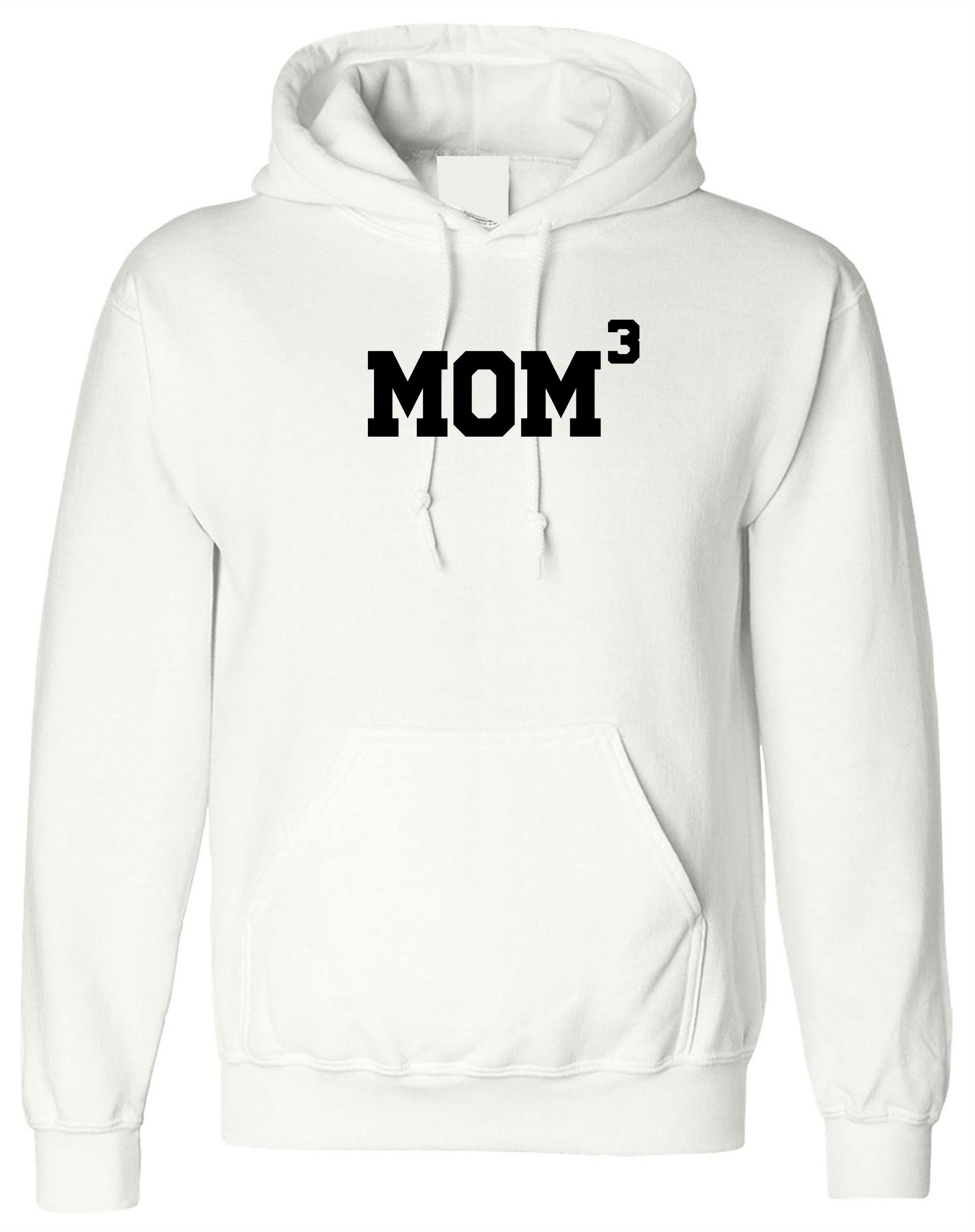 MOM3 Hoodie Hoody Hood Hooded Funny Gift for Mother of 3 Children Birthday Mum Mama Mummy Mommy Xmas