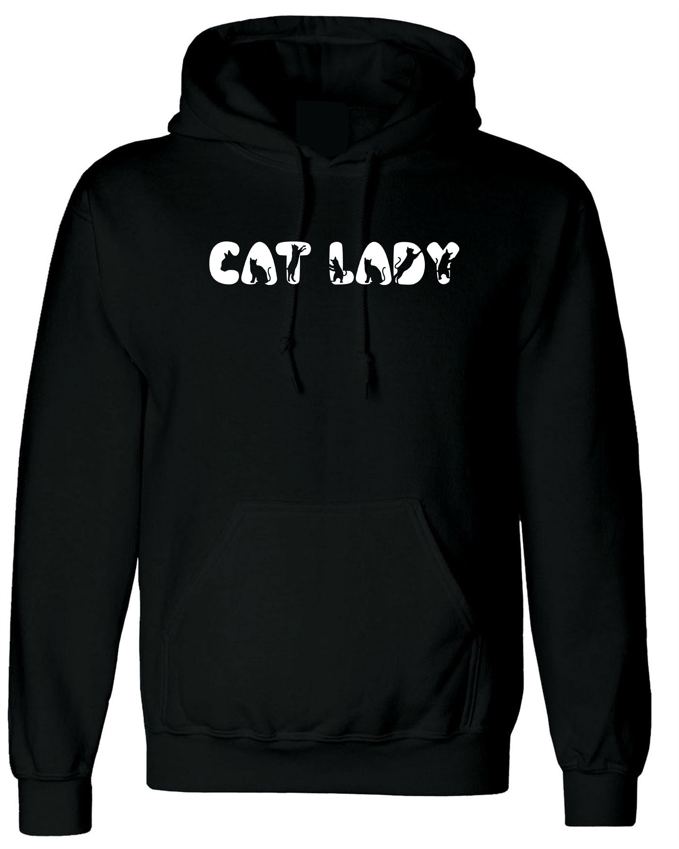 Cat Lovers Ladies Hoodie Hoody Hood Hooded Cat Lady Kitten Lover Womens Gift Birthday Xmas Present Animal Pet Lover