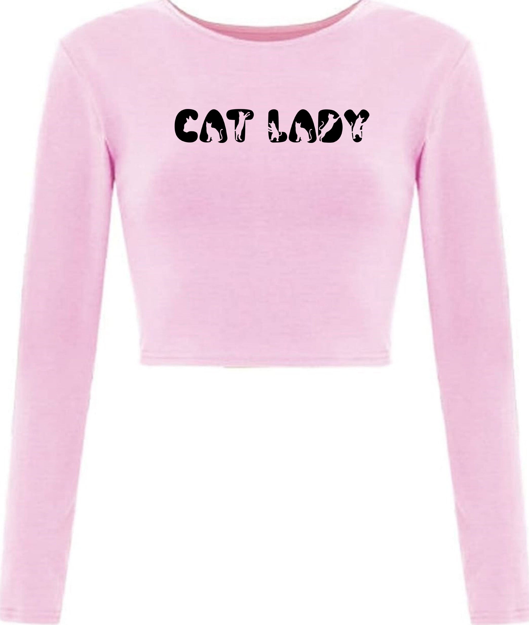 Cat Lovers Ladies Crop Tops Croptop Crop-top Cat Lady Kitten Lover Womens Gift Birthday Xmas Present Animal Pet Lover