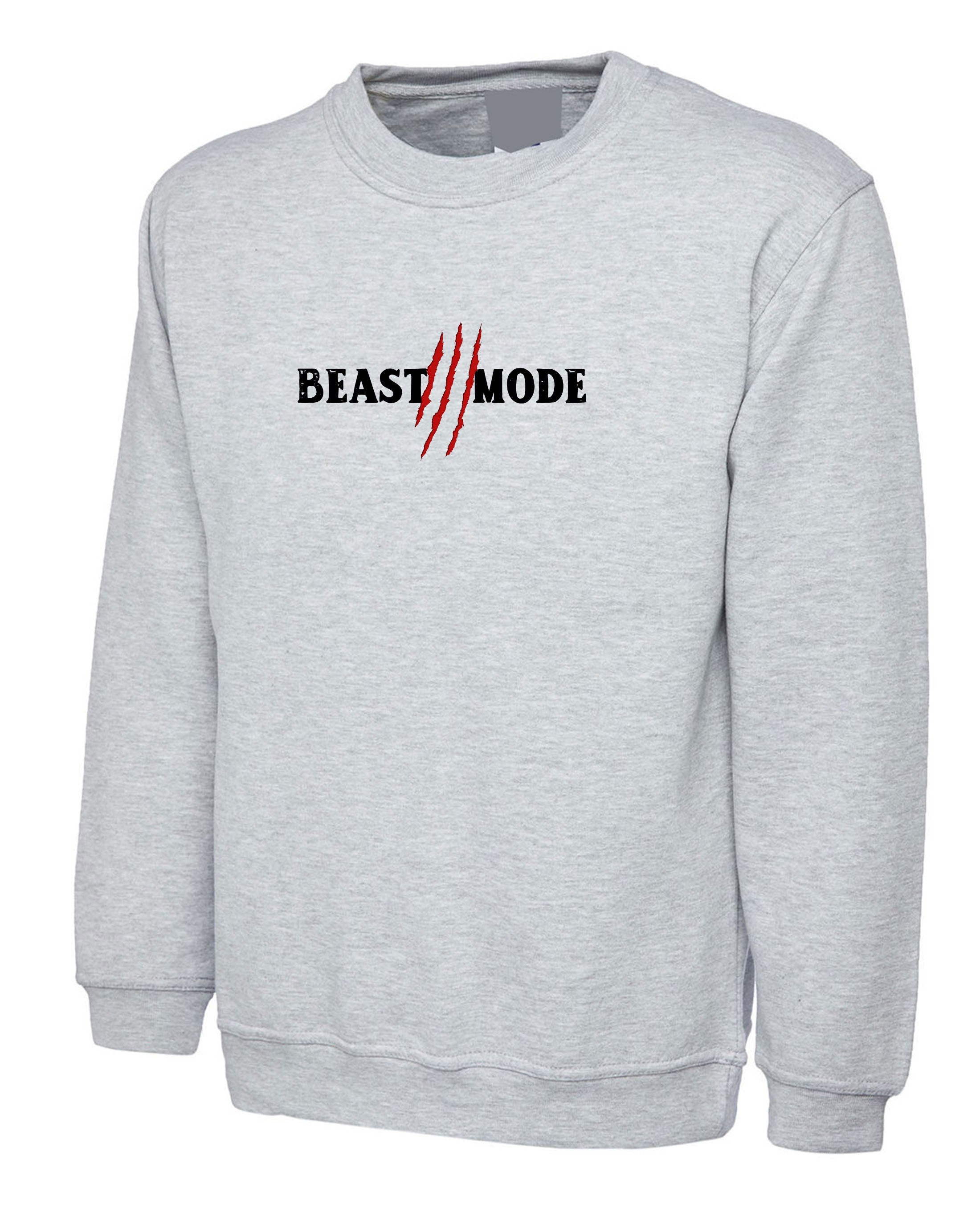 Beast Mode Sweatshirt Jumper Sweater Shirt Gym Workout NMA Exercise Mens Boxing Gift Unisex Jogging Wrestling Funny Present Birthday Xmas