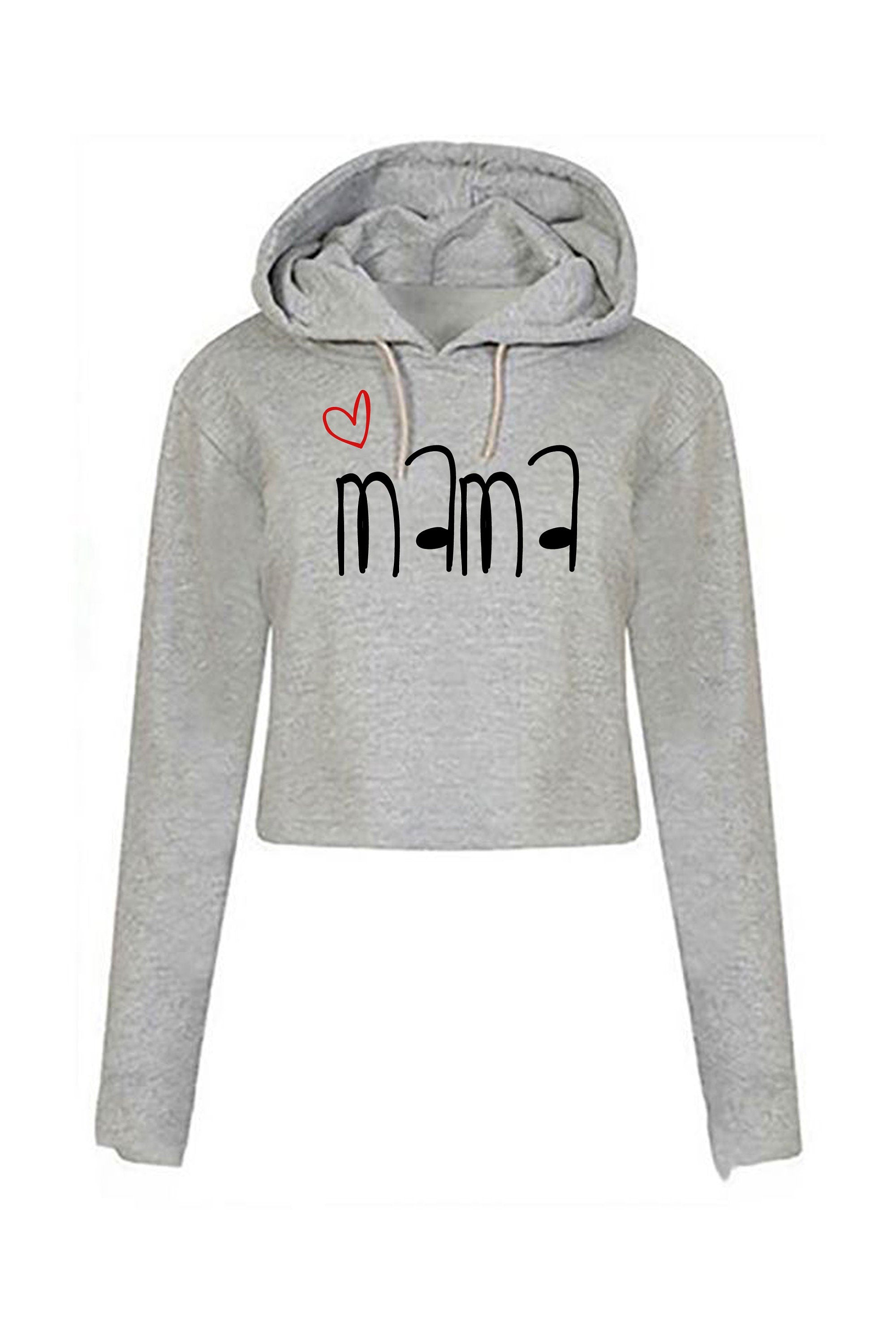 Mama Crop Tops Hoodie Hoody Croptop Crop-top Mother's Day Gift Mom Mommy Mummy Birthday Present Gift Xmas Christmas Best Mom Ever Funny Top