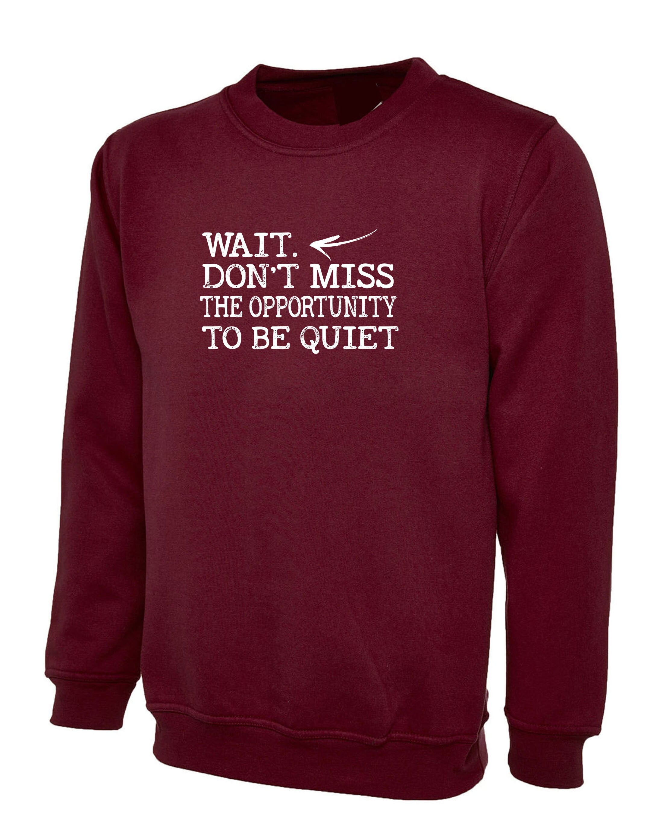 Wait, don't miss the opportunity to be quiet funny Sweatshirt Jumper Sweater Shirt rude sarcastic joke ladies gift unisex womens mens xmas