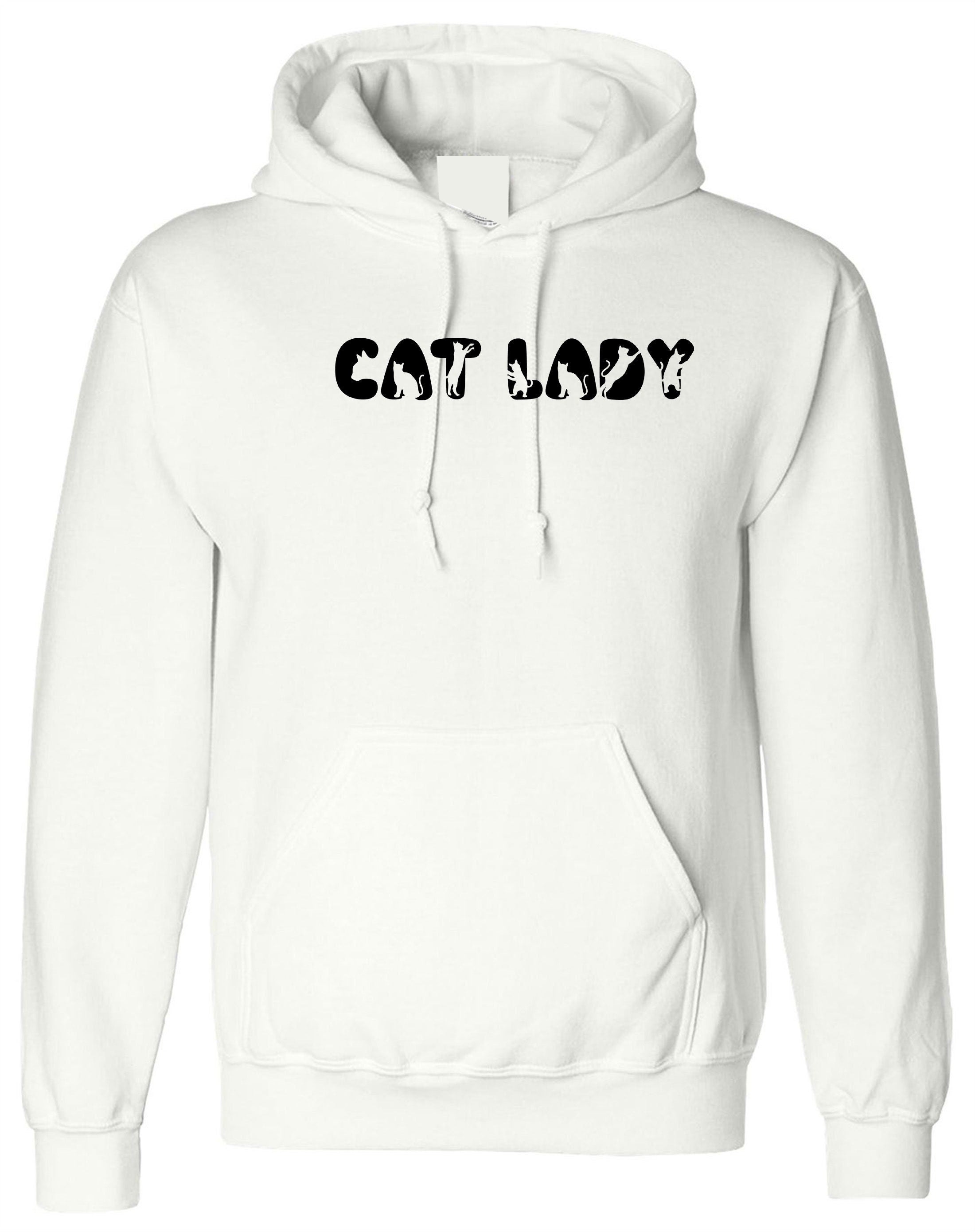 Cat Lovers Ladies Hoodie Hoody Hood Hooded Cat Lady Kitten Lover Womens Gift Birthday Xmas Present Animal Pet Lover