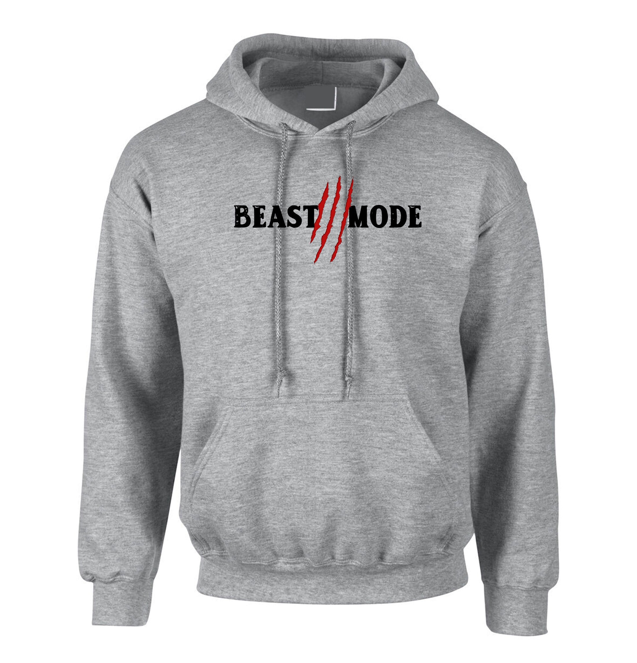 Beast Mode Hoodie Hoody Hood Hooded Gym Workout NMA Exercise Mens Boxing Gift Unisex Jogging Wrestling Funny Present Birthday Xmas