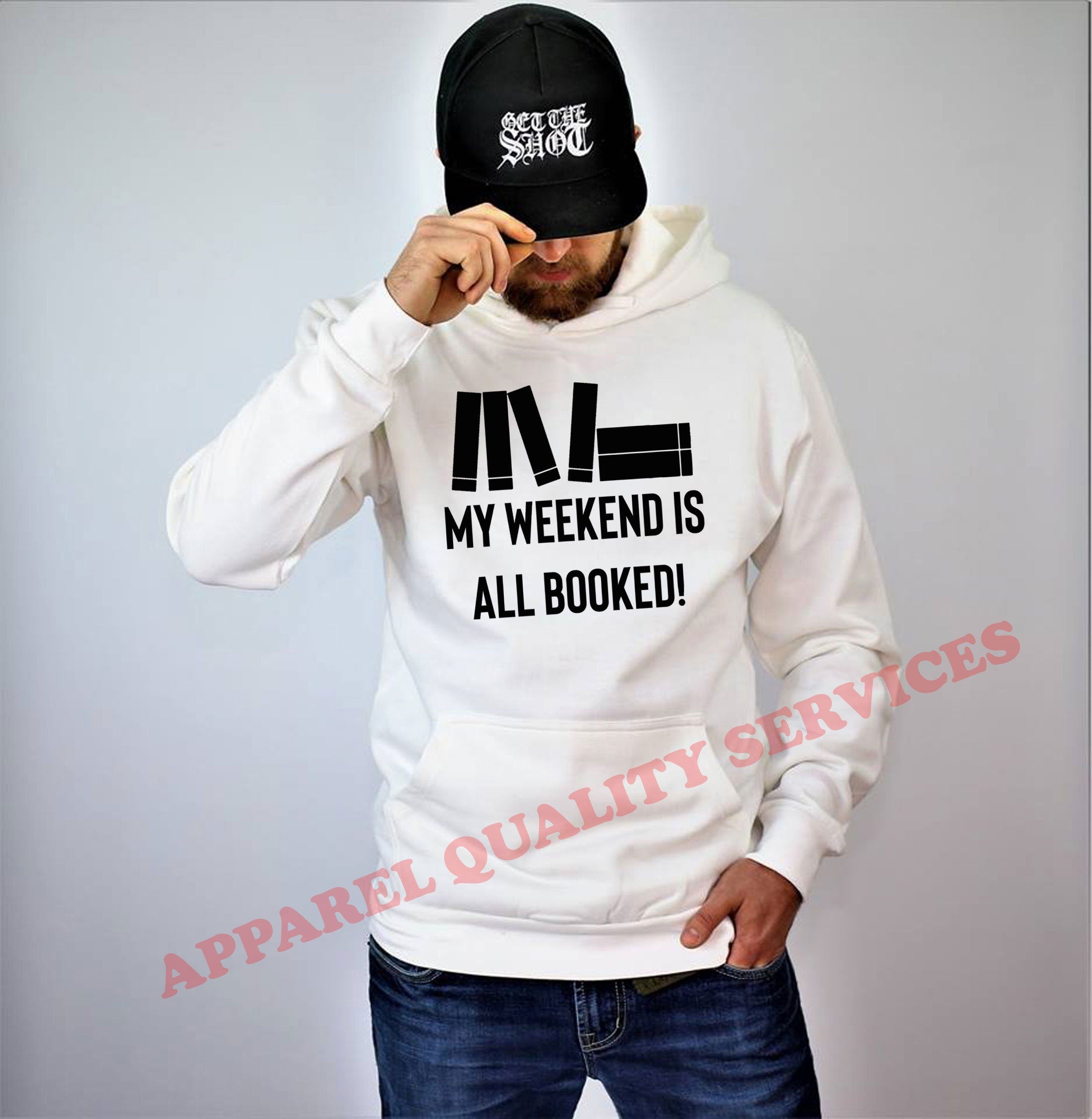 my weekend is all booked funny unisex hoodie hoody hood hooded book worm books lover gift mens womens ladies study exams