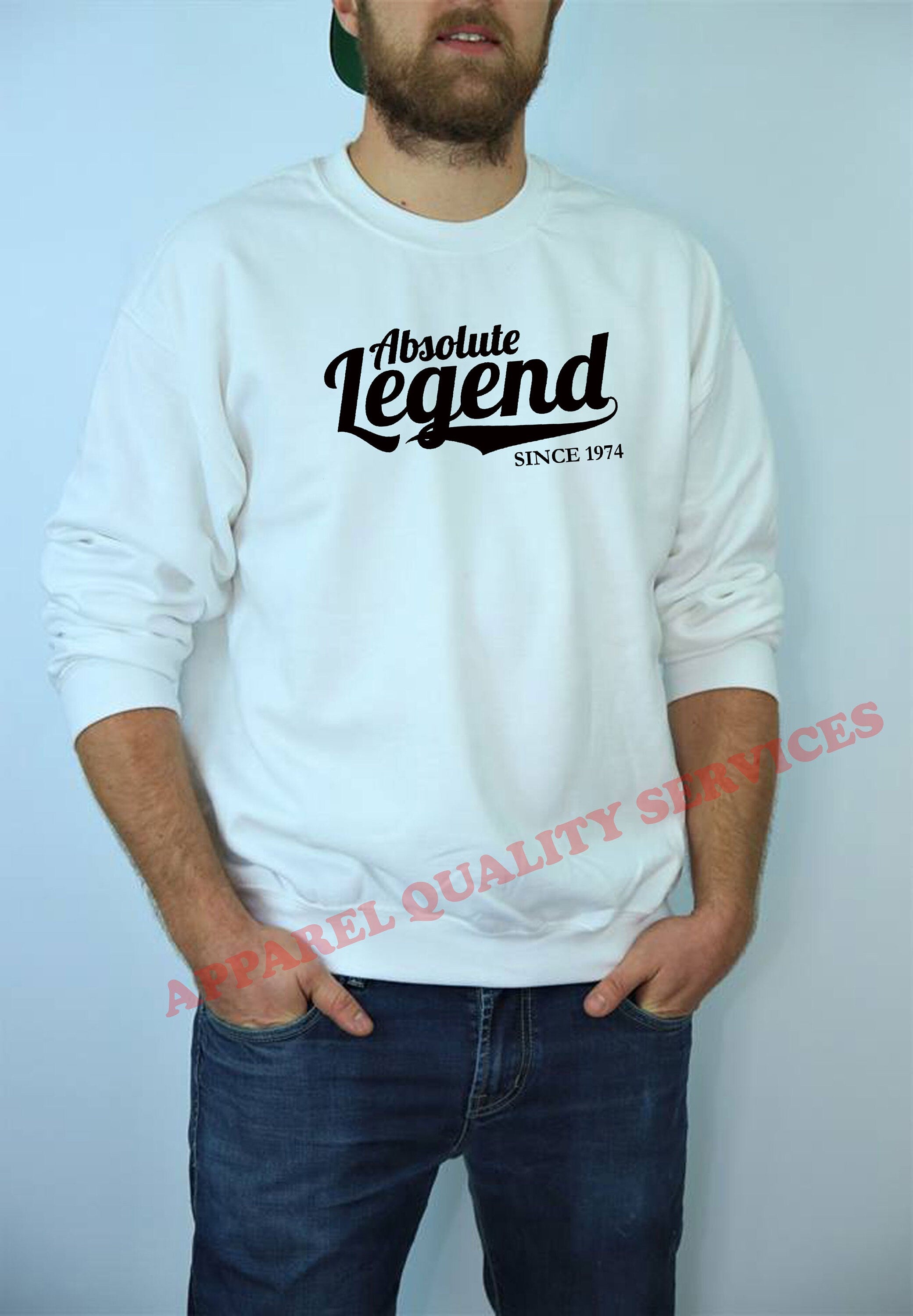 Unisex Ladies Absolute Legend Since 1971 Sweatshirt Jumper Sweater Shirt Funny Awesome Birthday Gift mens joke customised date