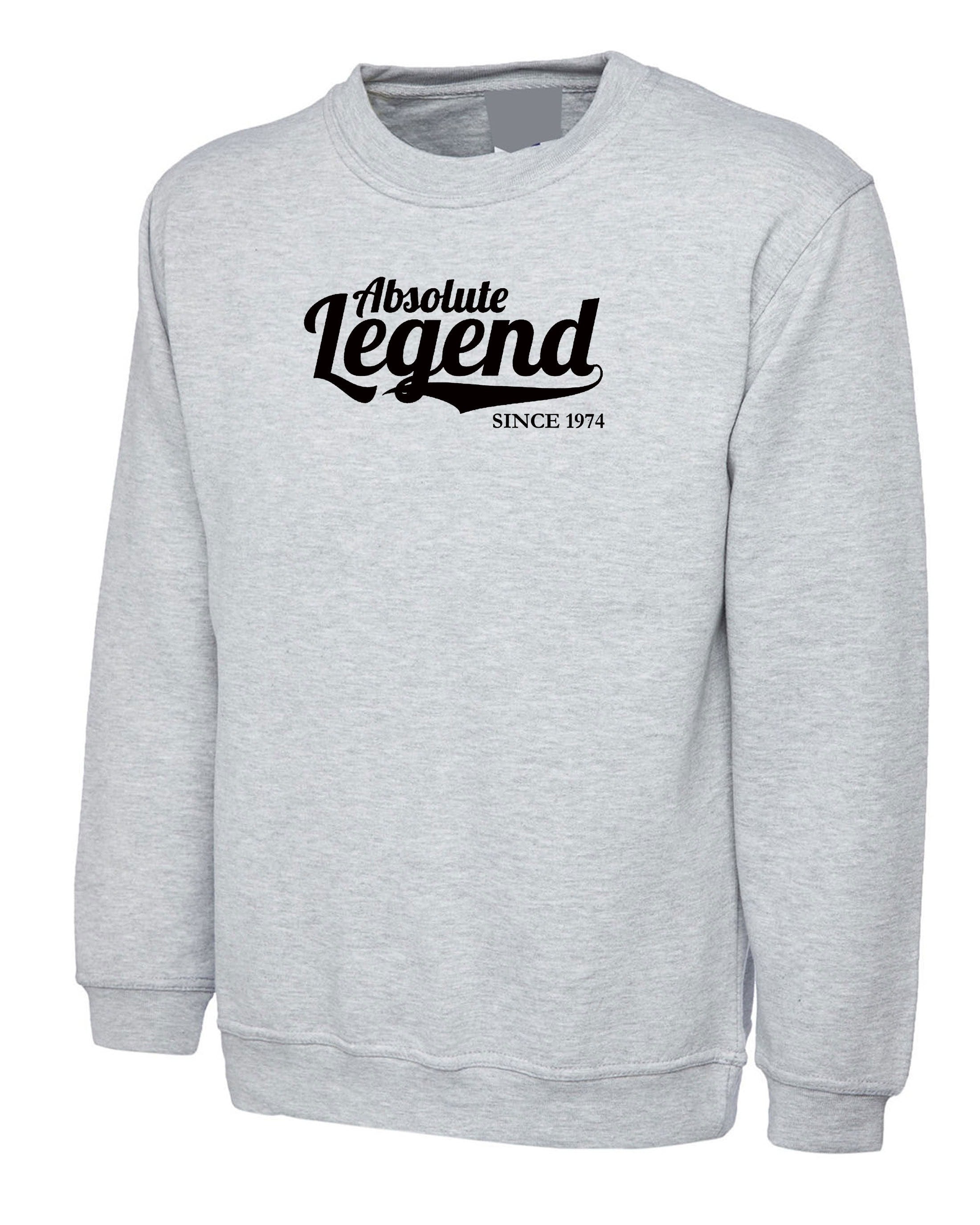 Unisex Ladies Absolute Legend Since 1971 Sweatshirt Jumper Sweater Shirt Funny Awesome Birthday Gift mens joke customised date