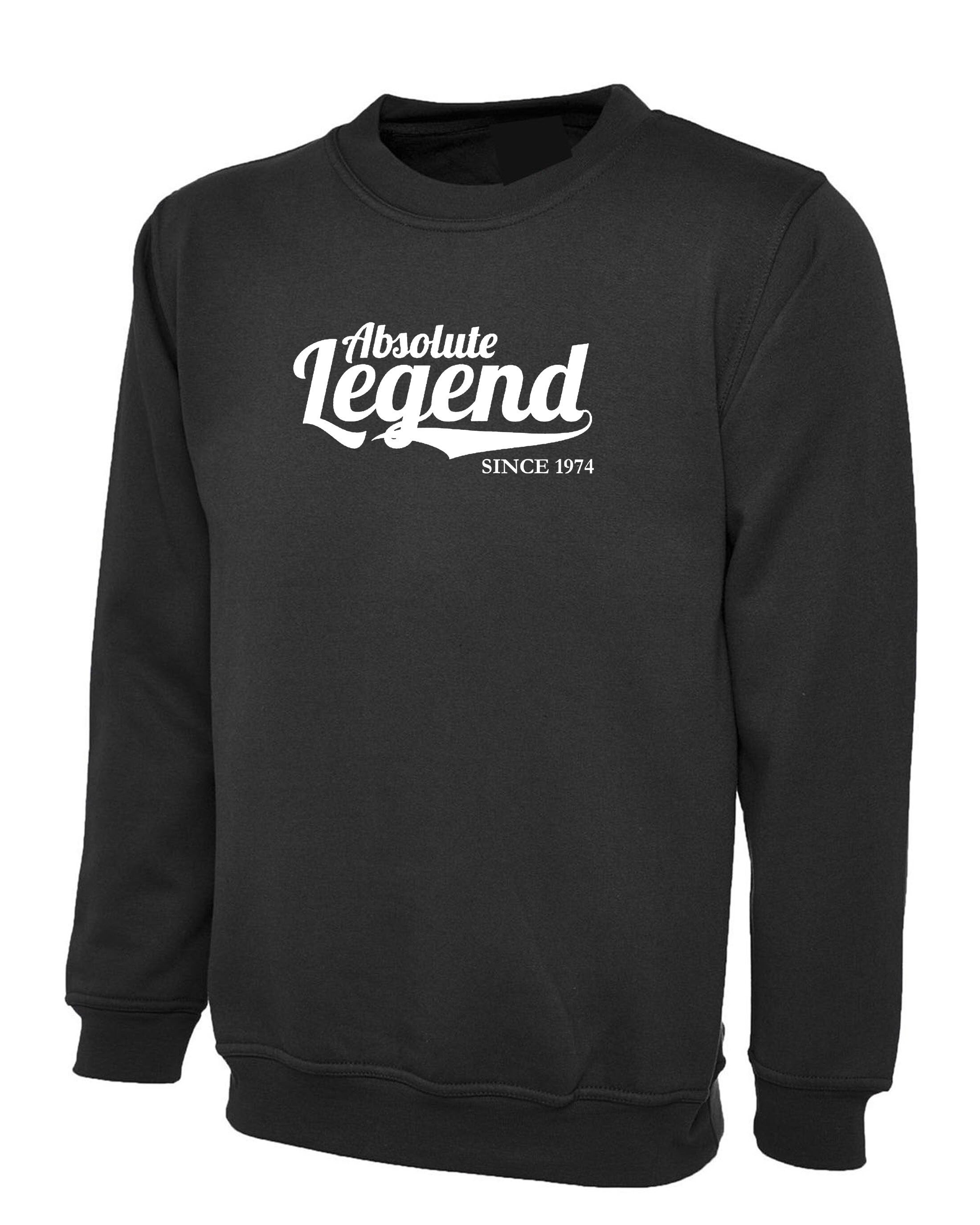 Unisex Ladies Absolute Legend Since 1971 Sweatshirt Jumper Sweater Shirt Funny Awesome Birthday Gift mens joke customised date