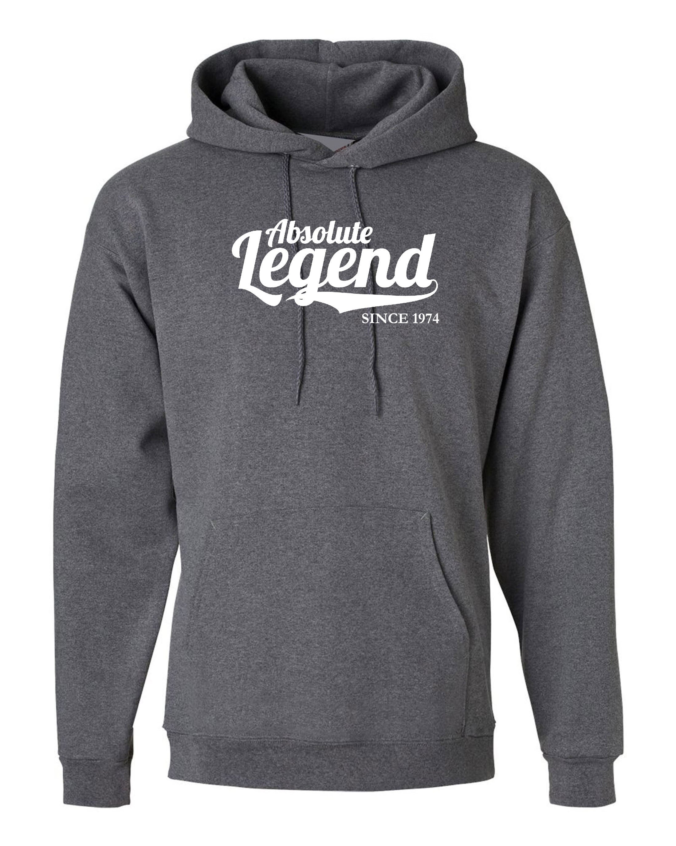 Unisex Ladies Absolute Legend Since 1971 Hoodie Hoody Hood Hooded Funny Awesome Birthday Gift mens joke customised date