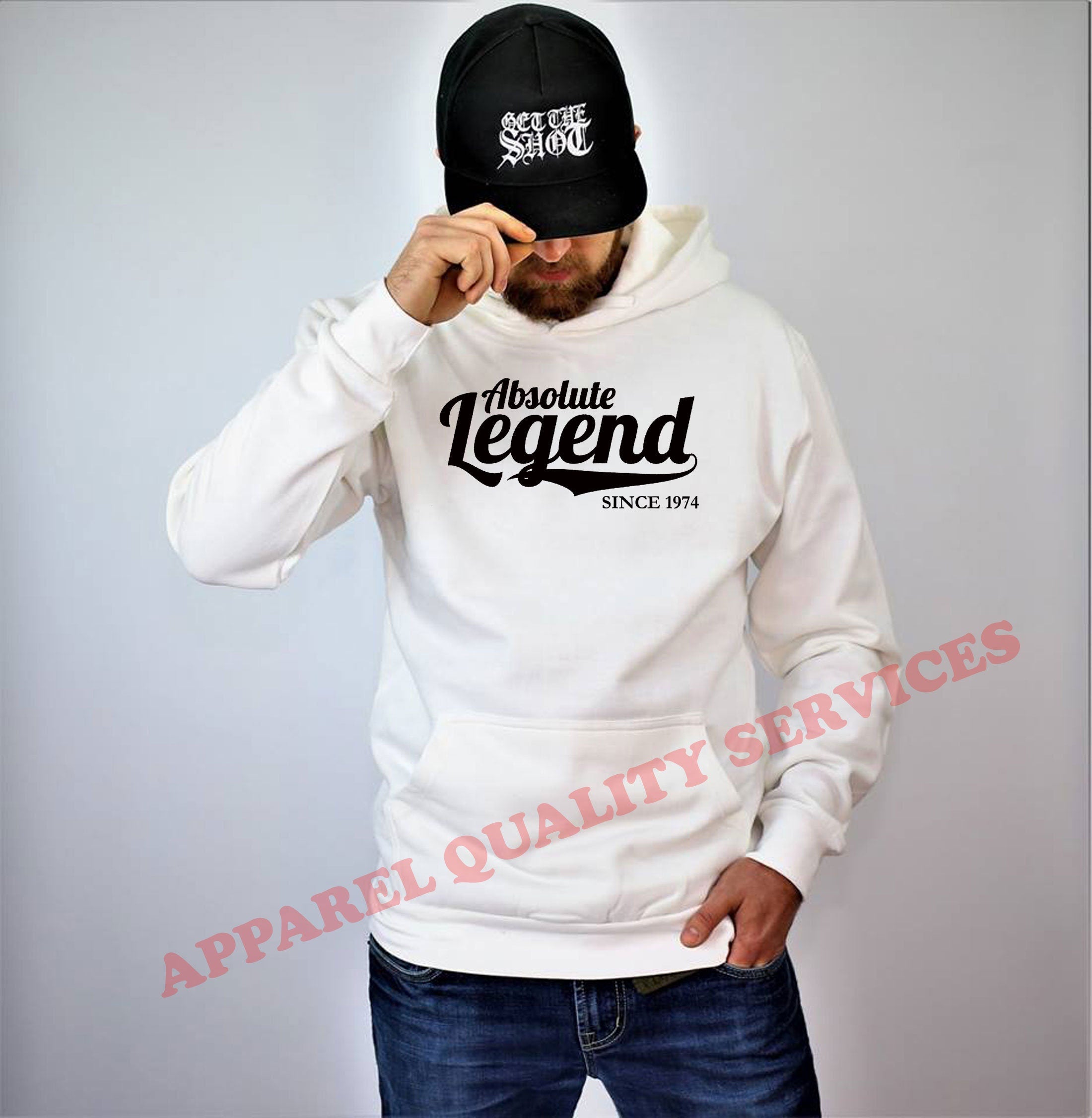 Unisex Ladies Absolute Legend Since 1971 Hoodie Hoody Hood Hooded Funny Awesome Birthday Gift mens joke customised date