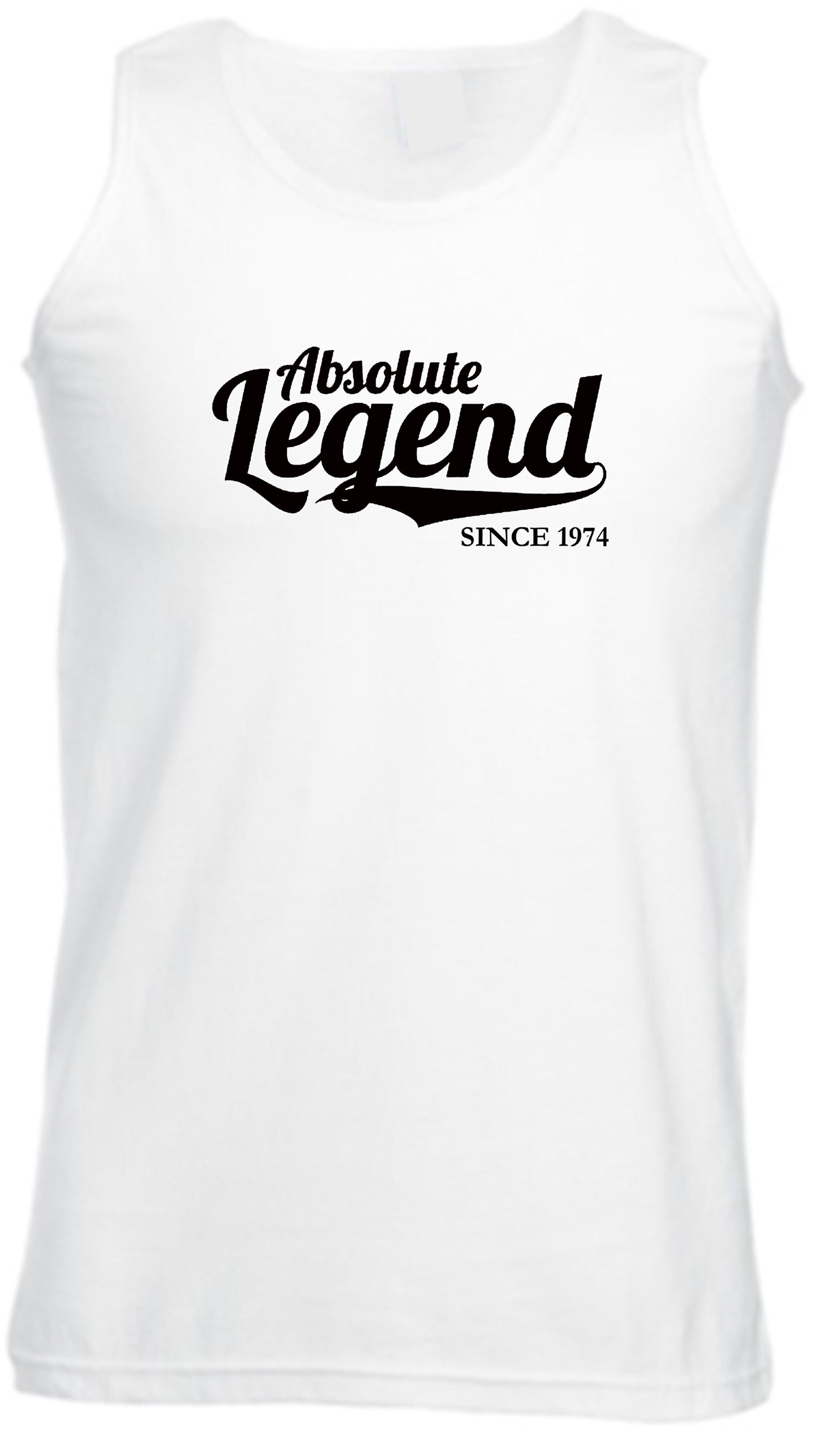 Unisex Ladies Absolute Legend Since 1971 mens vest vests top tank gym workout exercise yoga Funny Awesome Birthday Gift joke customised date