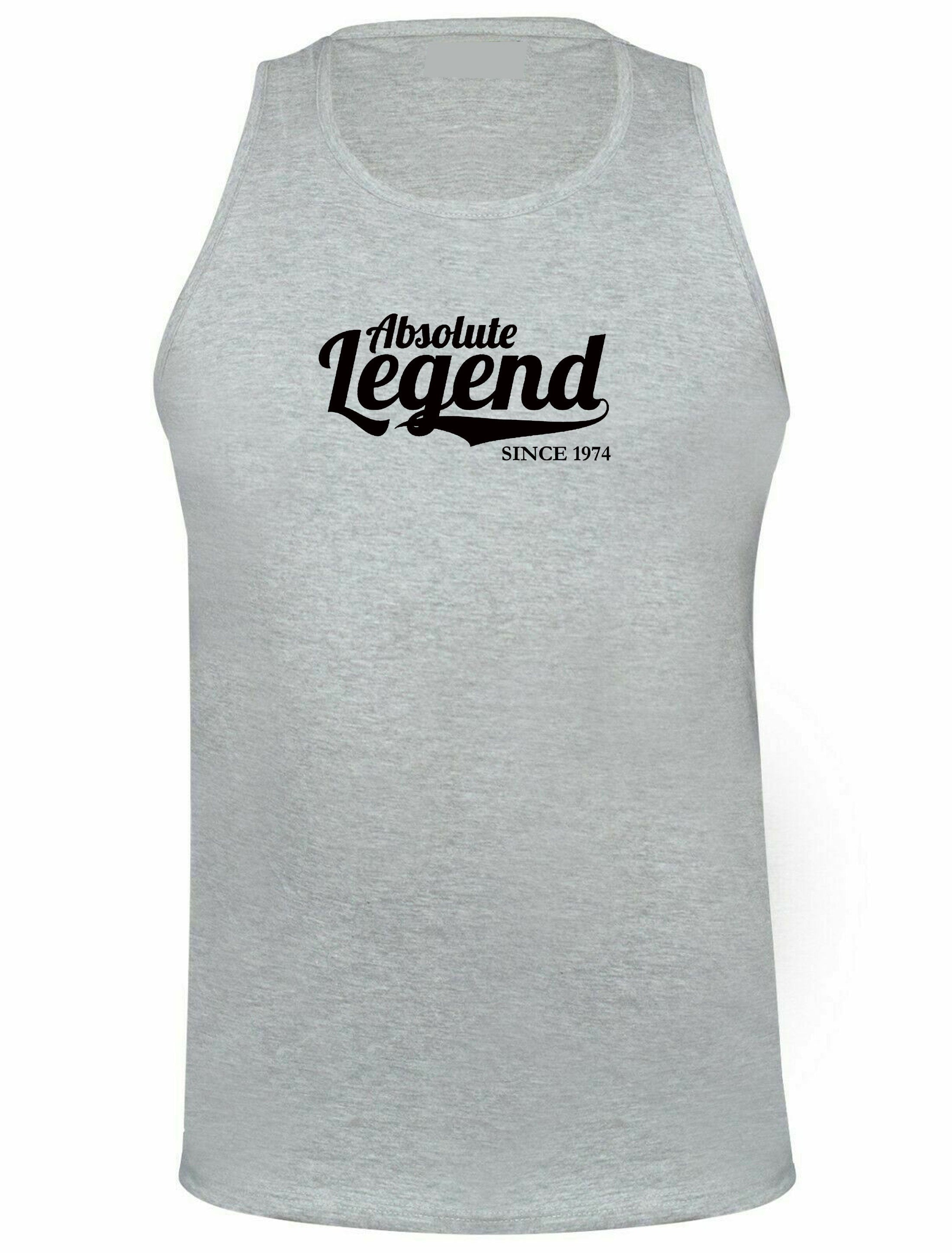 Unisex Ladies Absolute Legend Since 1971 mens vest vests top tank gym workout exercise yoga Funny Awesome Birthday Gift joke customised date