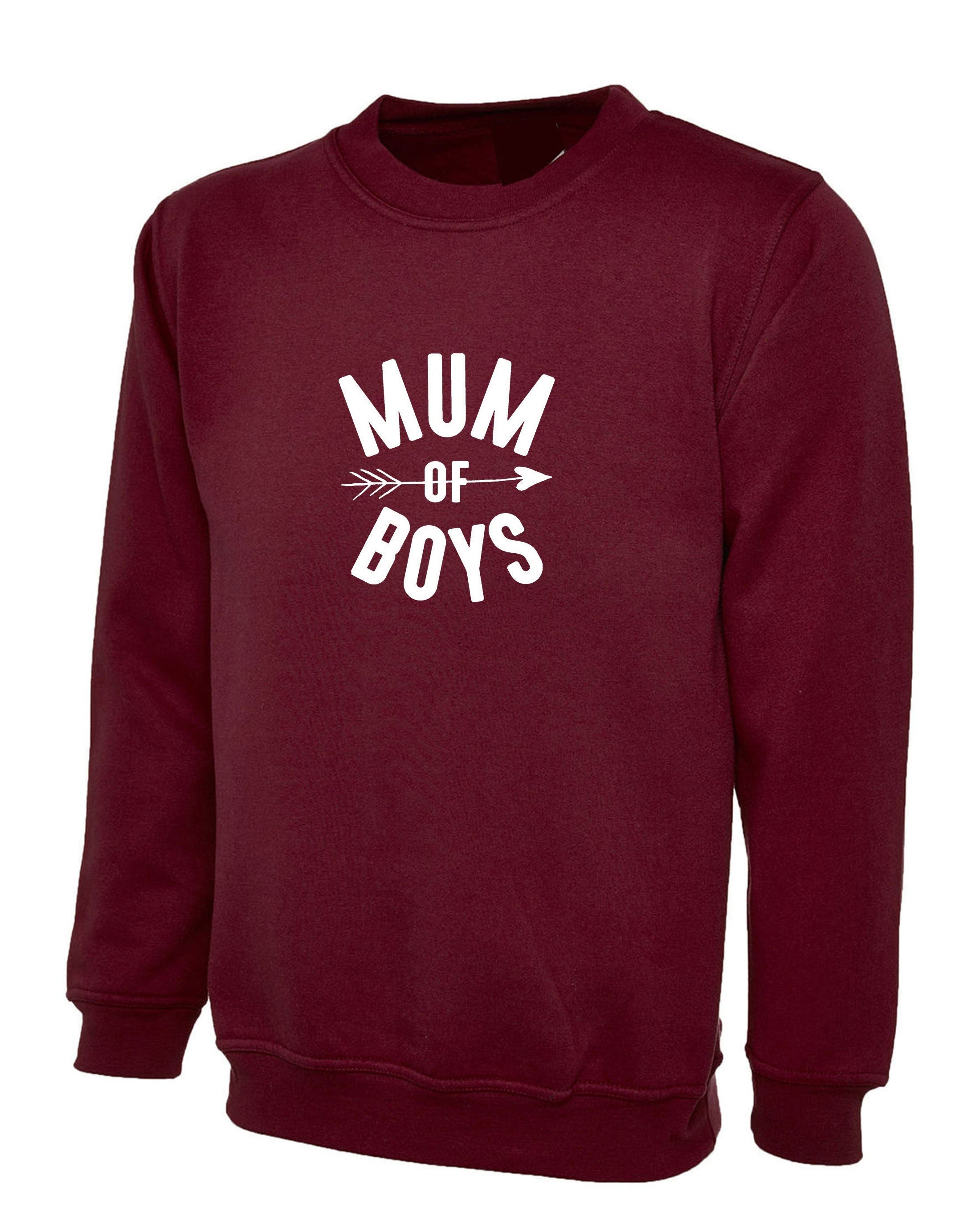 Ladies Mum Of Boys Sweatshirt Jumper Sweater Shirt Womens Sons Mothers Day Son Proud Mummy mama birthday present womens