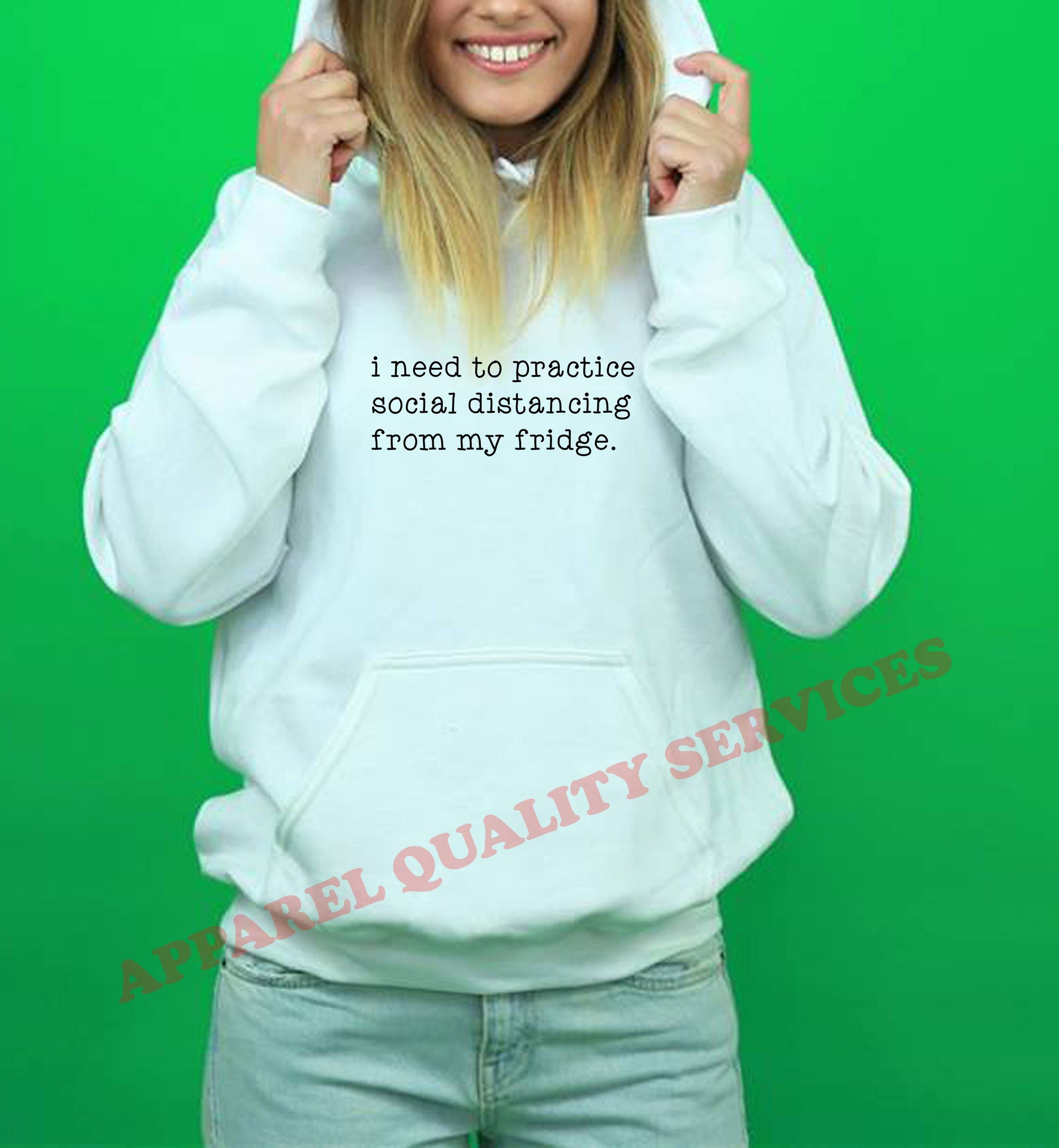 Funny i need to practice Social distancing with my Fridge joke Lockdown Hoodie Hoody Hood Hooded foodie women food lovers unisex