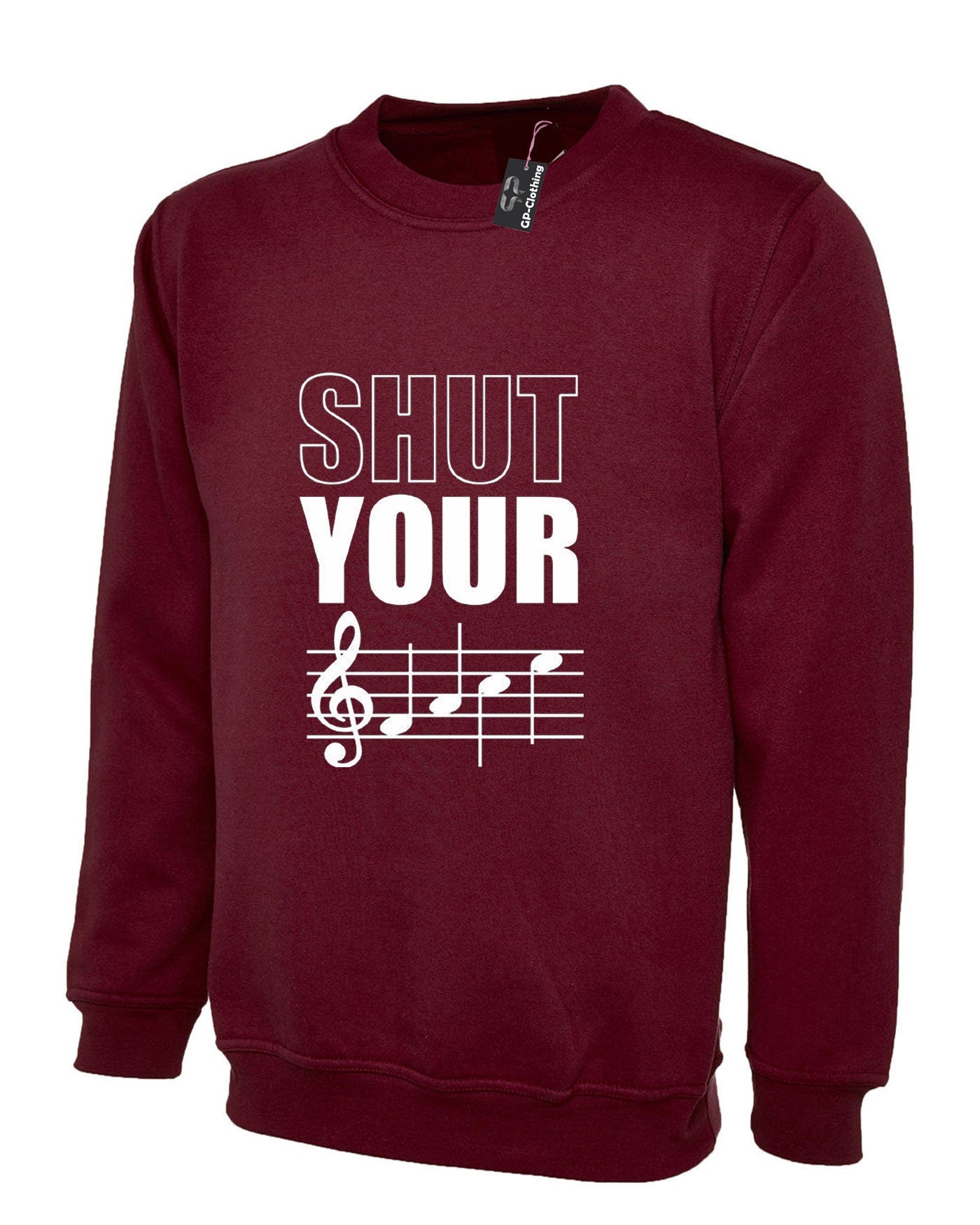 Shut your mouth funny rude Sweatshirt Jumper Sweater Shirt Music lovers unisex DJ Joke gift Party sarcastic top Musician